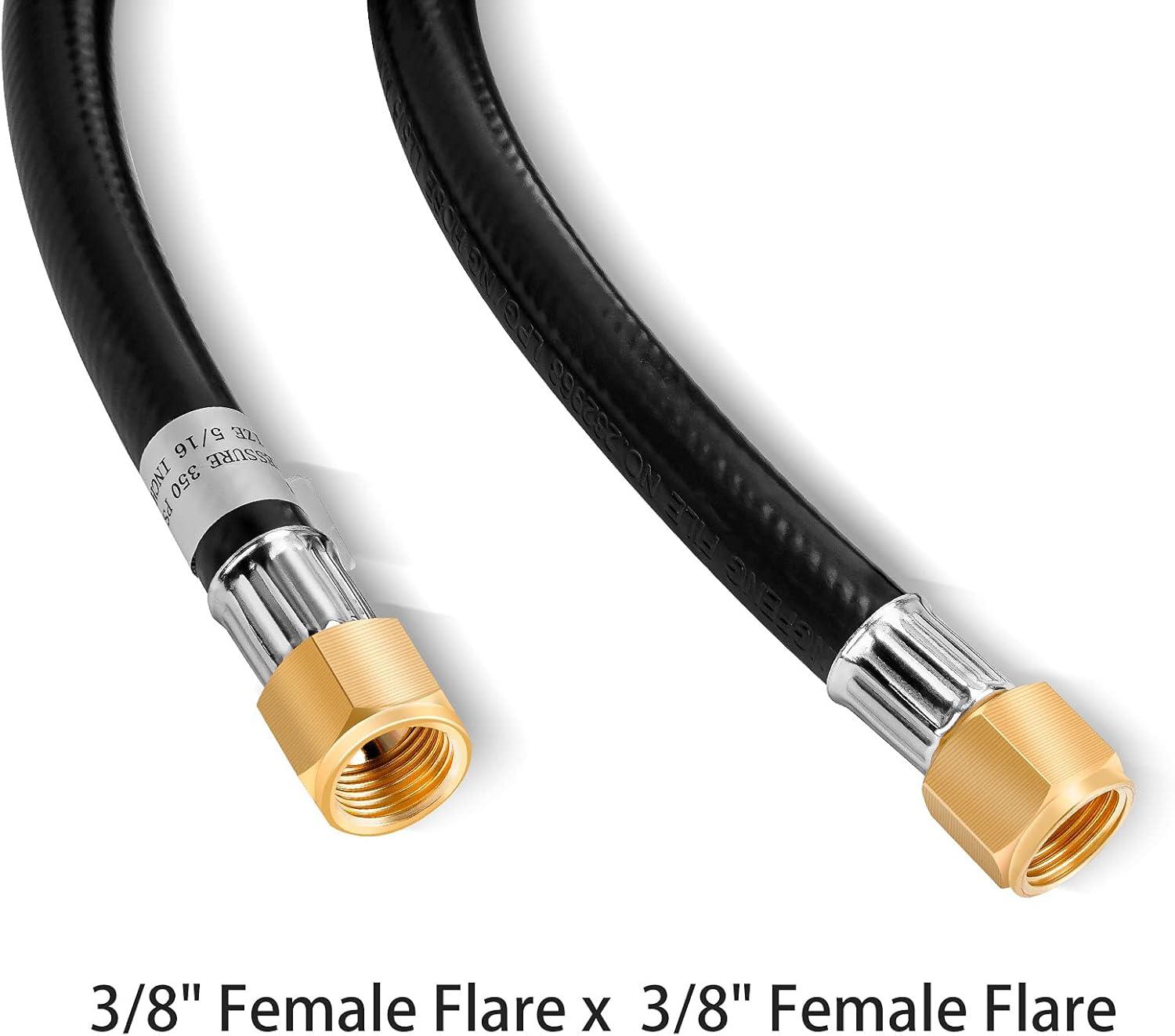 Stanbroil 5 Feet Propane Hose Assembly with Both 3/8″ Female Flare for Gas Grill, RV, Heater, Fire Pit and More