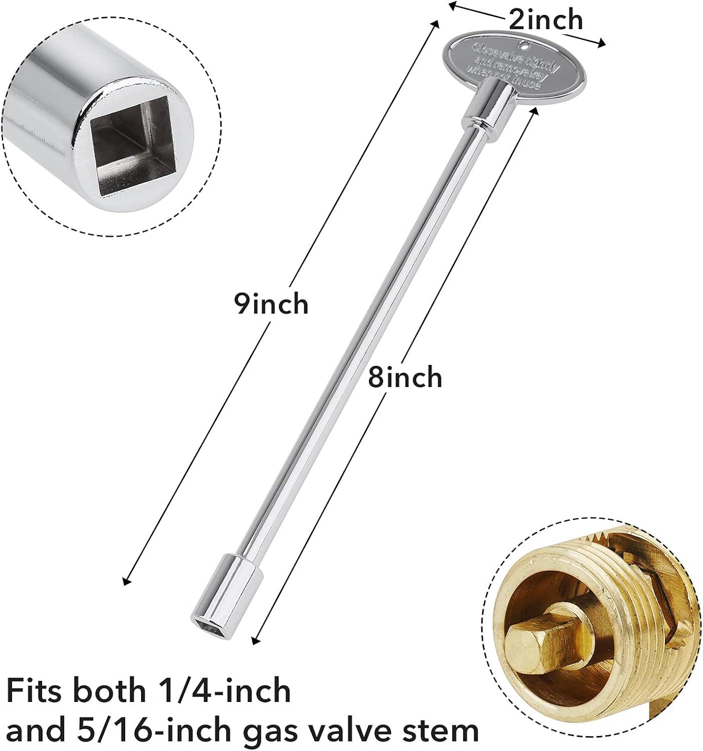Stanbroil Universal 8-Inch Gas Valve Key, Fits 1/4″ and 5/16″ Turn Ball Valve, Antique Copper(Polished Chrome)