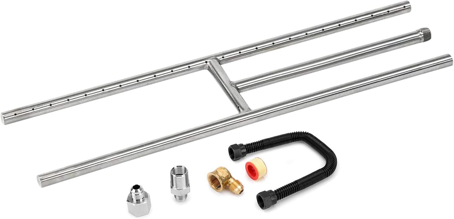Stanbroil 3/8″ X 48″ Non-Whistle Flexible Flex Gas Line with Brass Ends for NG or LP Fire Pit and Fireplace(12 Inch)
