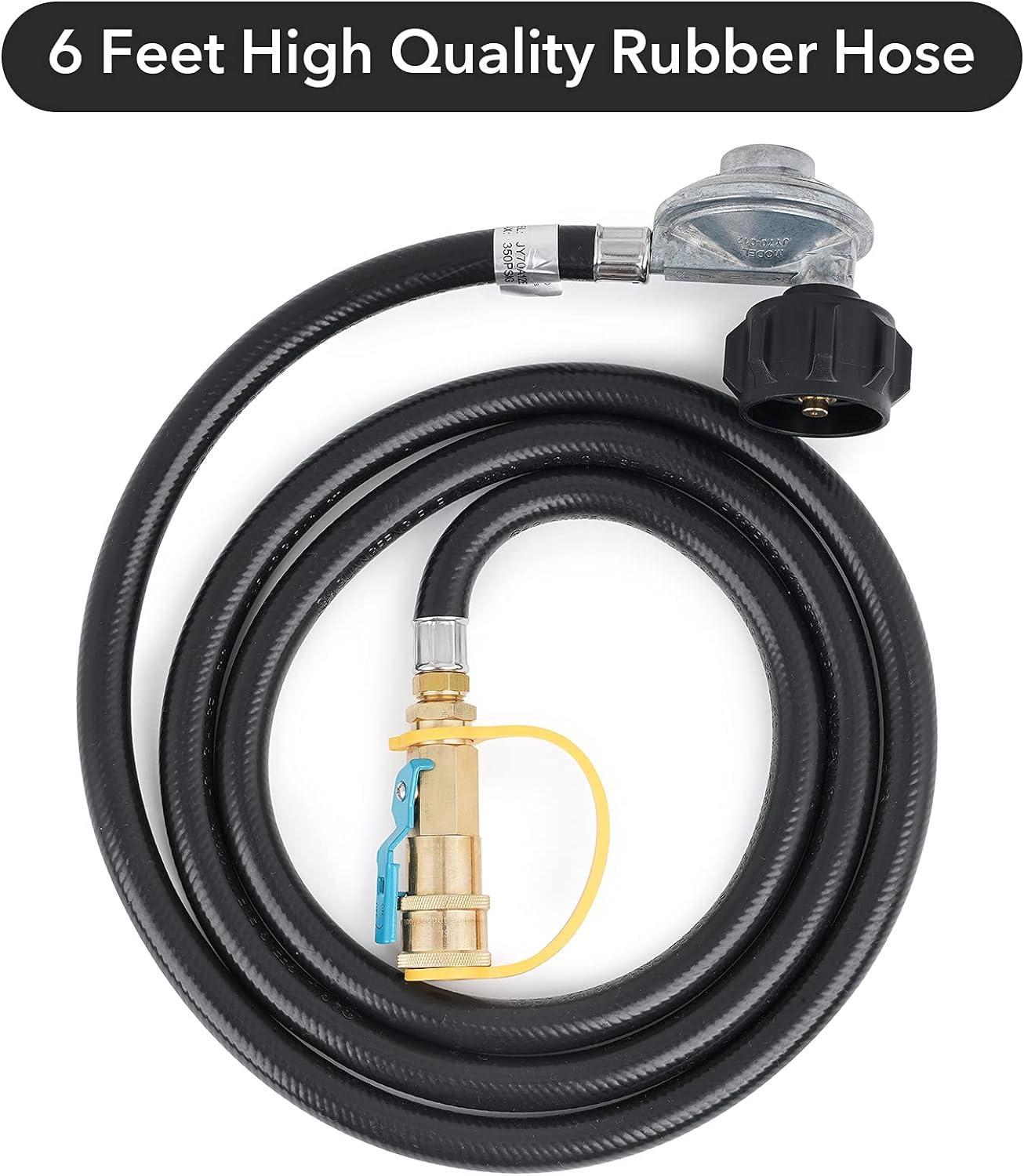 Stanbroil 6 Feet Propane Regulator Hose – 1/4″ Female Quick Connect x Acme Nut for Olympian 5100 5500 RV Grill and Low Pressure LP Gas Grill, Heater