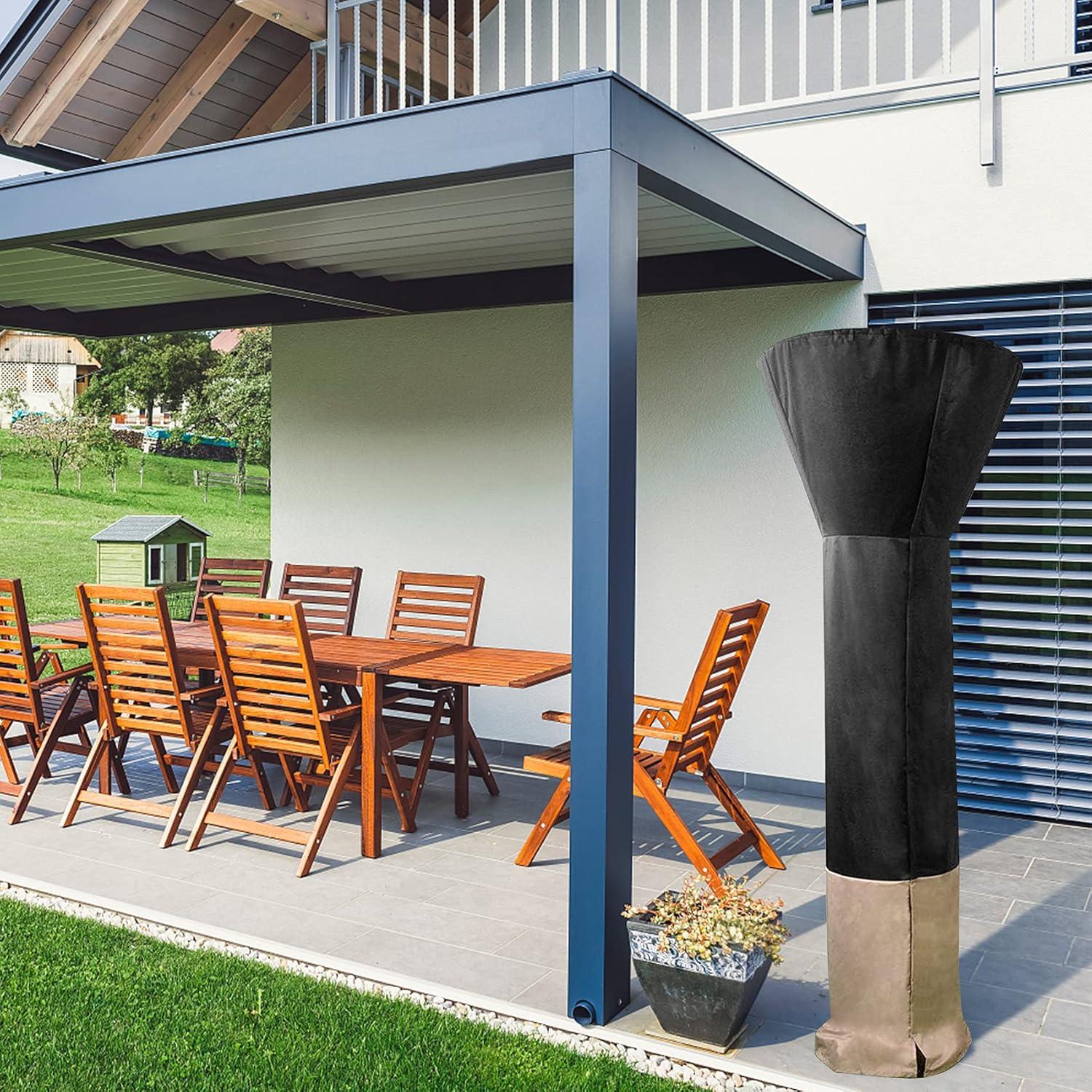 Stanbroil Patio Heater Cover, Full Coverage Outdoor Heater Cover with Zipper and Drawstring for Standing Patio Heater (95 H x 34″ D x 18-1/2″ Base)(Stand: 34″D x 18-1/2″D x 95″H)