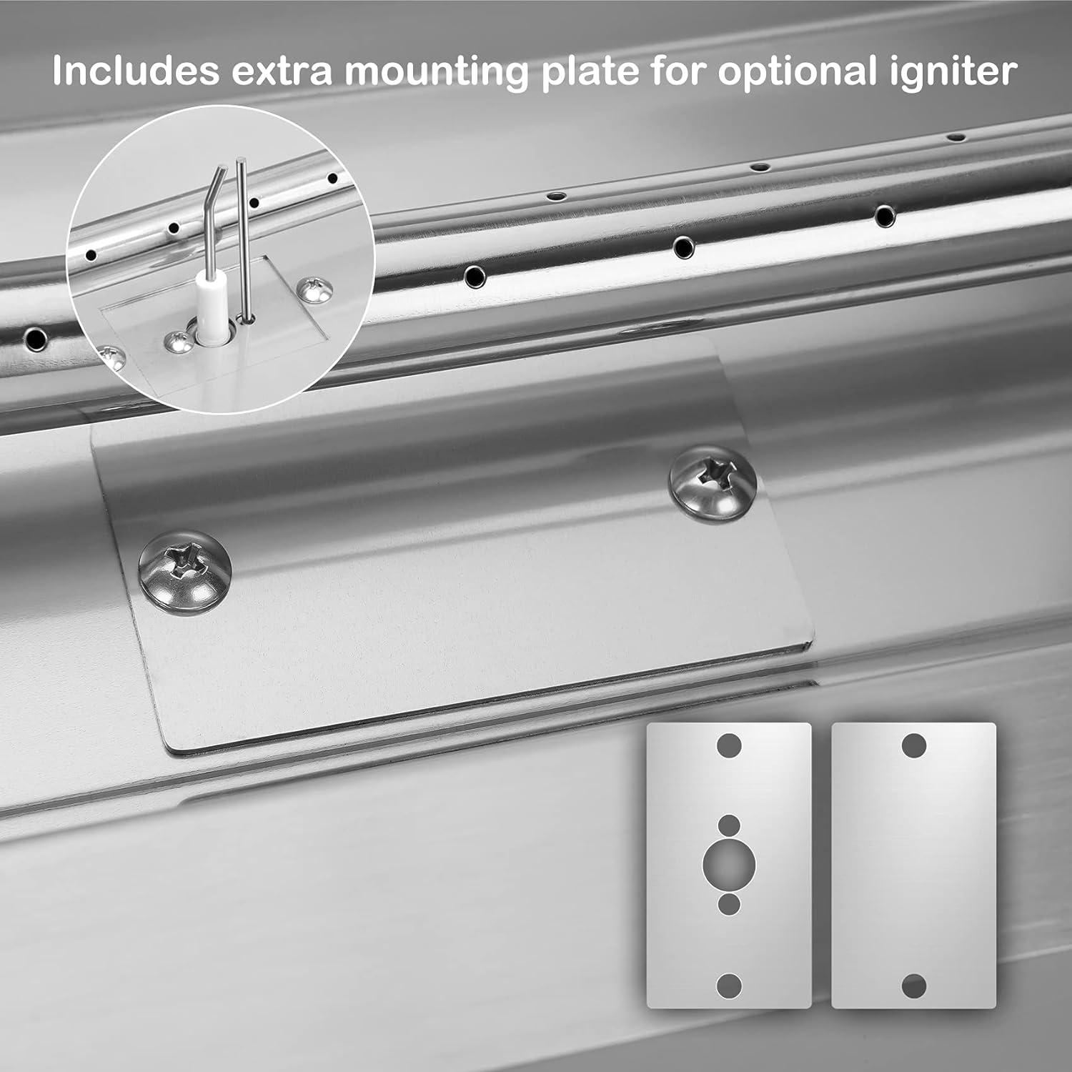 Stanbroil 30 x 6 Inch Linear Natural Gas Fire Pit Burner Kits with Spark Ignition, 304 Stainless Steel Firepit Replacement for Outside Fire Table Backyard, 54,000 BTU’S Max(36 by 6-Inch)