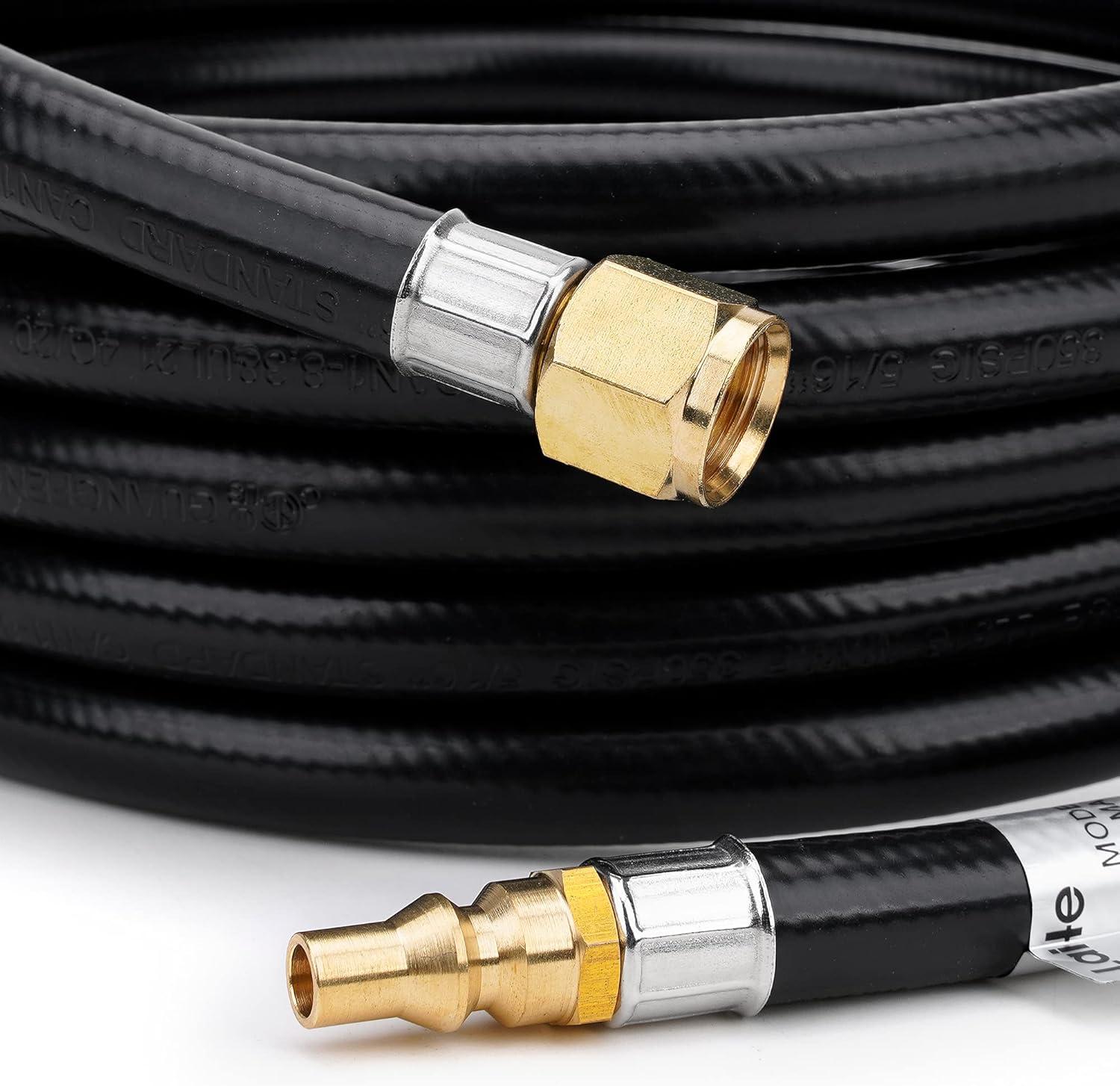 Stanbroil 12 Feet RV Connection Hose, 3/8 Female Flare x 1/4 Full Flow Quick-Connect Male Plug