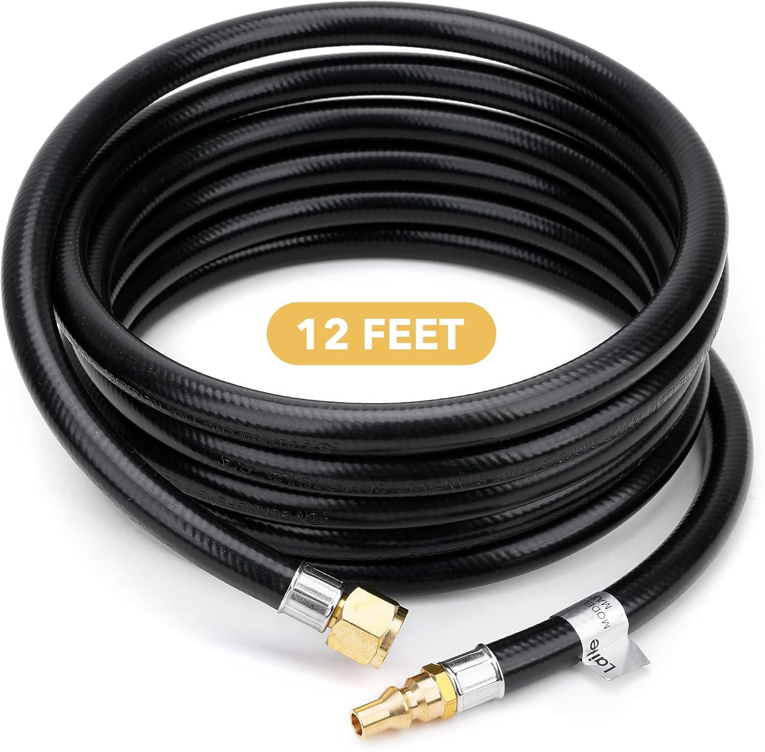 Stanbroil 12 Feet RV Connection Hose, 3/8 Female Flare x 1/4 Full Flow Quick-Connect Male Plug