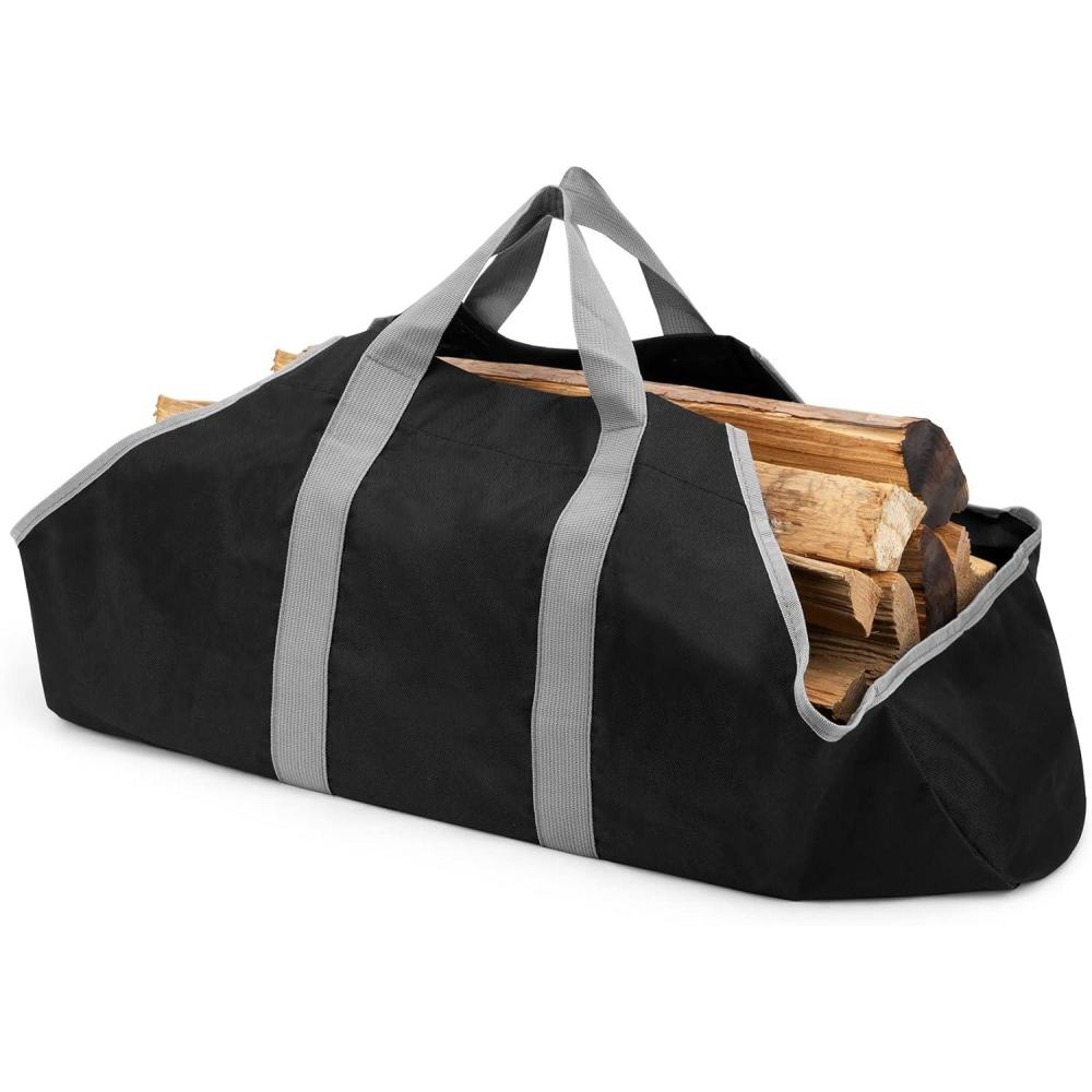 Stanbroil Canvas Firewood Carrier Bag, Durable Firepalce Log Tote with Handles for Wood Fire Stove, Outdoor Camping(Media Size)