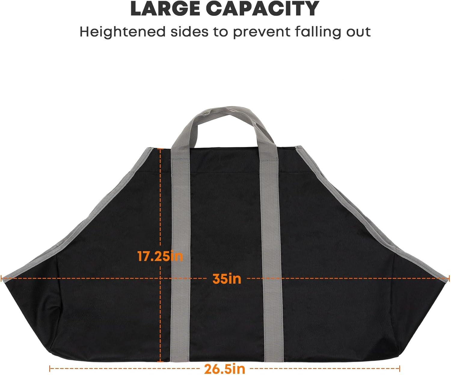 Stanbroil Canvas Firewood Carrier Bag, Durable Firepalce Log Tote with Handles for Wood Fire Stove, Outdoor Camping(Media Size)