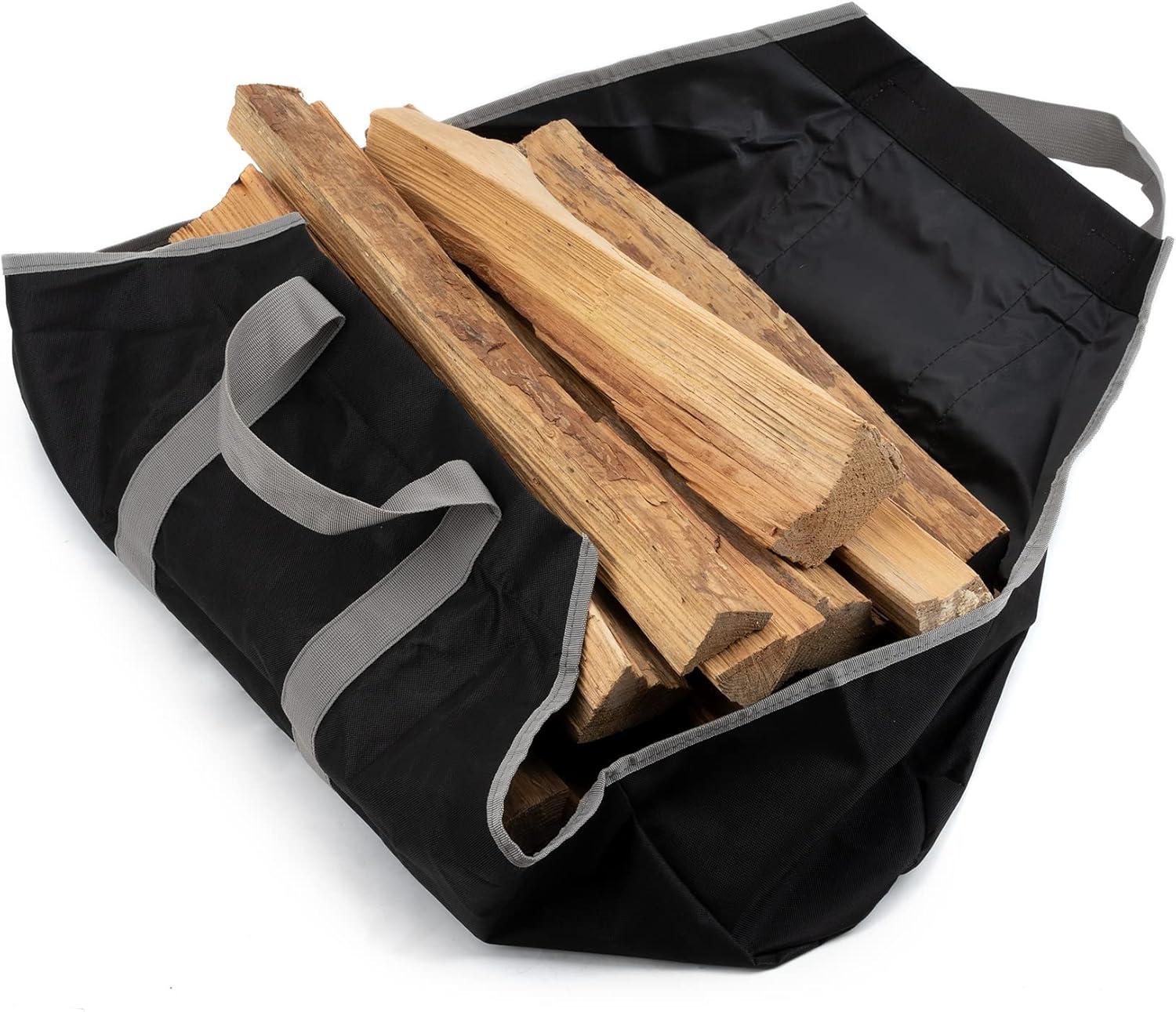 Stanbroil Canvas Firewood Carrier Bag, Durable Firepalce Log Tote with Handles for Wood Fire Stove, Outdoor Camping(Media Size)