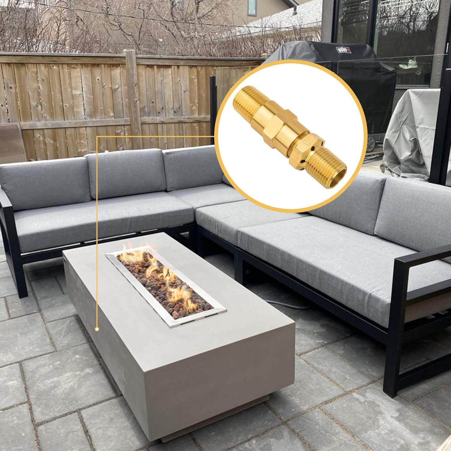Stanbroil Liquid Propane Fire Pits 1/2″ Air Mixer Valve – High Capacity 90K BTU Stainless Steel(Brass)