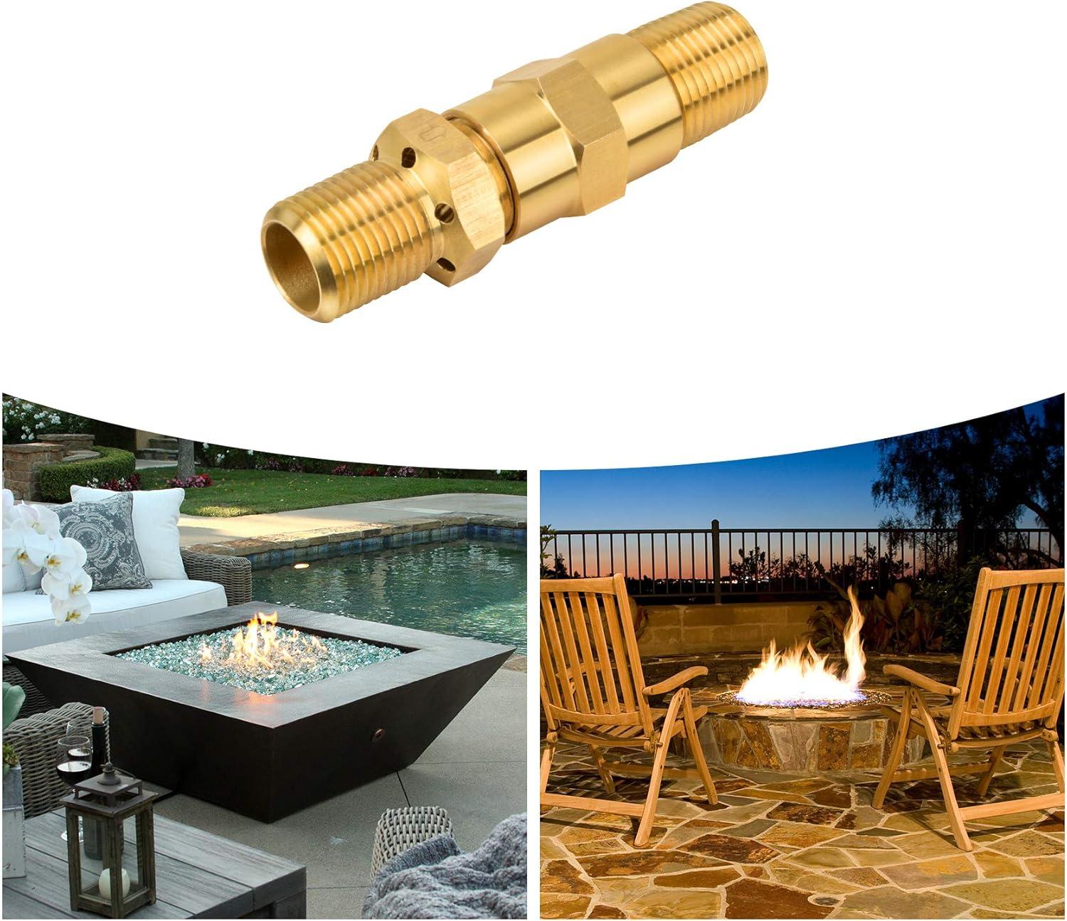 Stanbroil Liquid Propane Fire Pits 1/2″ Air Mixer Valve – High Capacity 90K BTU Stainless Steel(Brass)