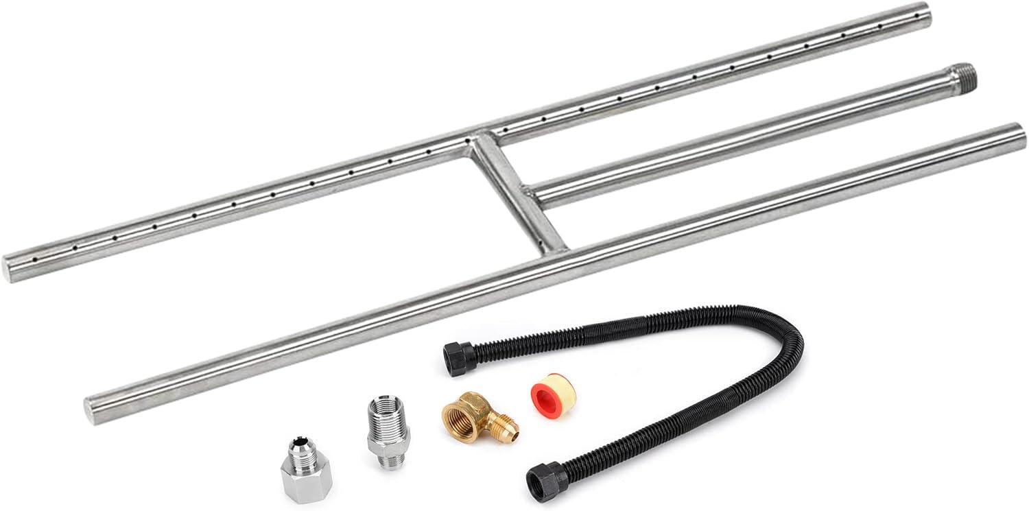 Stanbroil 3/8″ X 48″ Non-Whistle Flexible Flex Gas Line with Brass Ends for NG or LP Fire Pit and Fireplace(18 Inch)