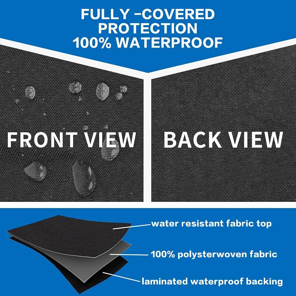 Stanbroil 60 Inch Round Fire Pit Cover, Full Coverage Fire Pit Table Cover, Patio Furniture Cover with Durable and Water Resistant Fabric, Black(50″)