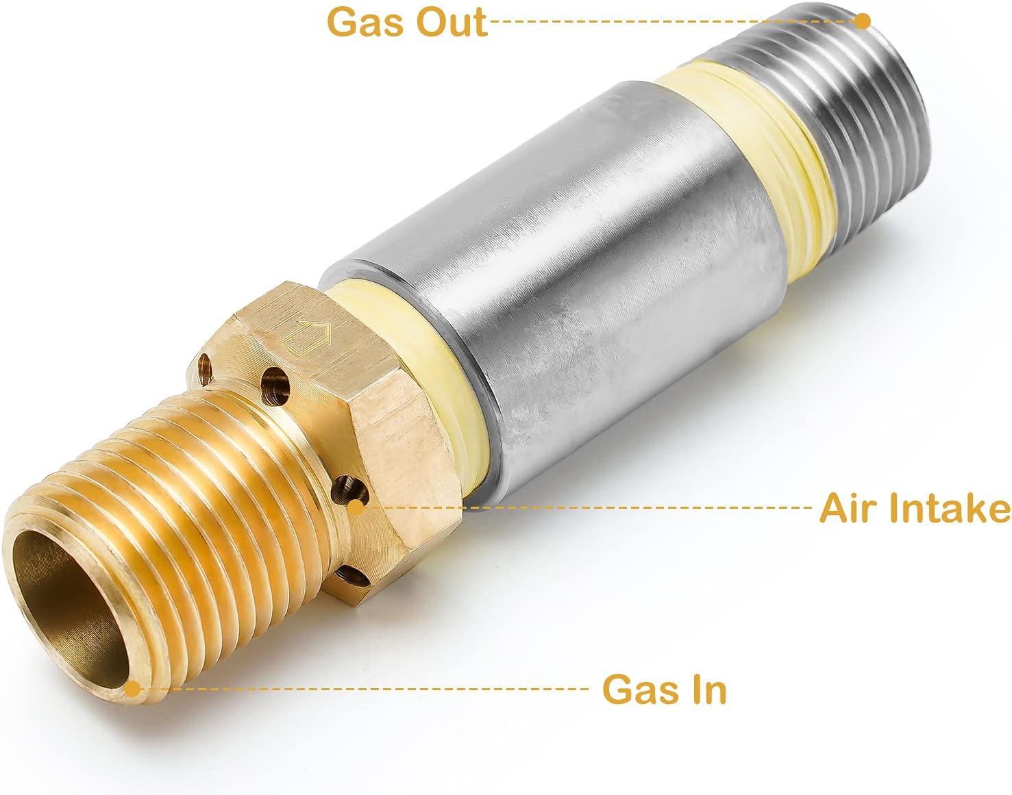 Stanbroil Liquid Propane Fire Pits 1/2″ Air Mixer Valve – High Capacity 90K BTU Stainless Steel(Stainless Steel)