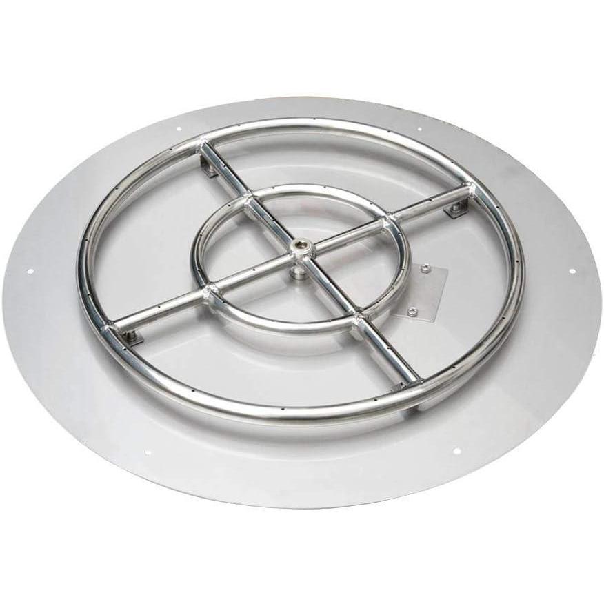 Stanbroil 25 Inch Drop-in Fire Pit Pan, Gas Fire Pit Burner Inserted for Propane & Natural Gas, BTU 147,000 Max(Round Flat Pan Burner)