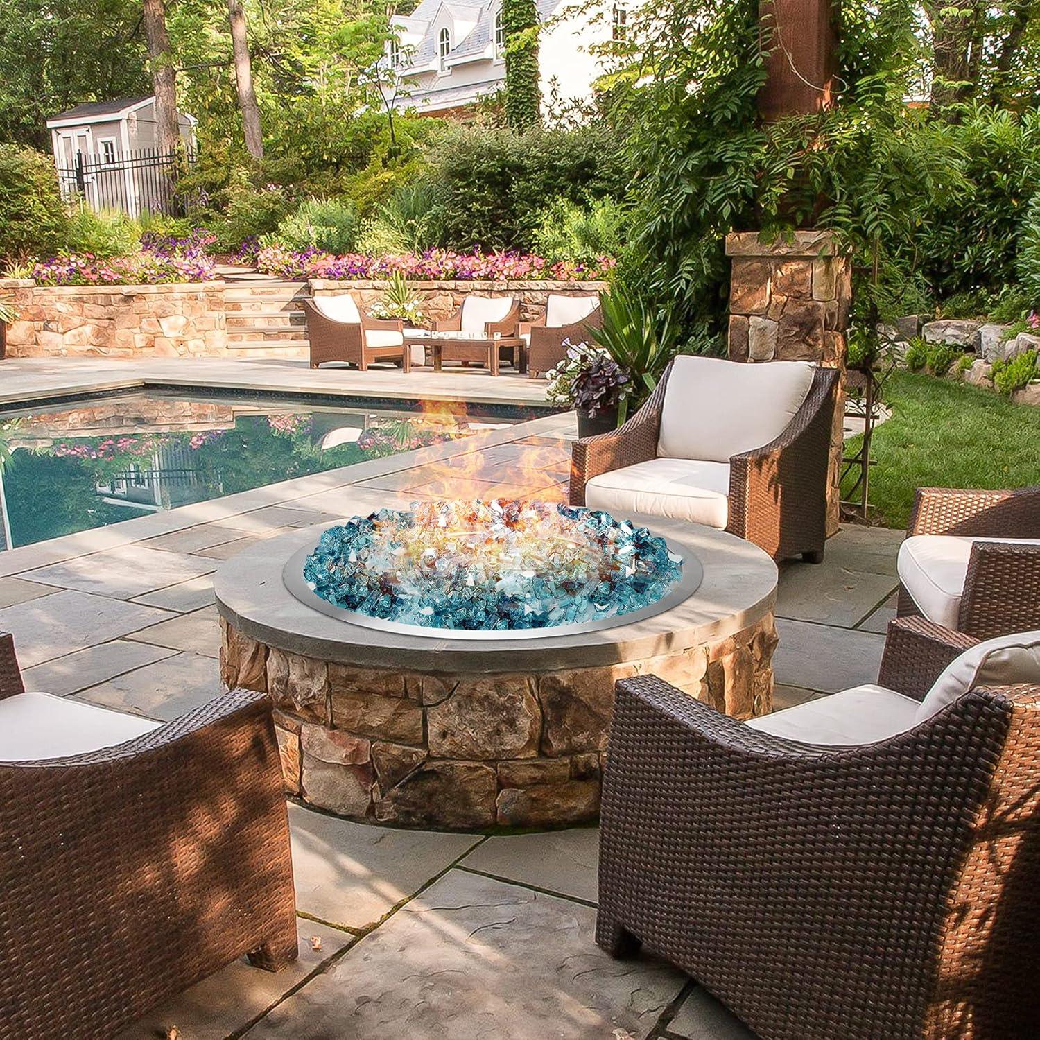Stanbroil 25 Inch Drop-in Round Natural Gas Fire Pit Kit with Spark Ignition,304 Stainless Steel Fire Pit Burner for Outdoor DIY Firepit – Natural Gas Version(25″ Round)