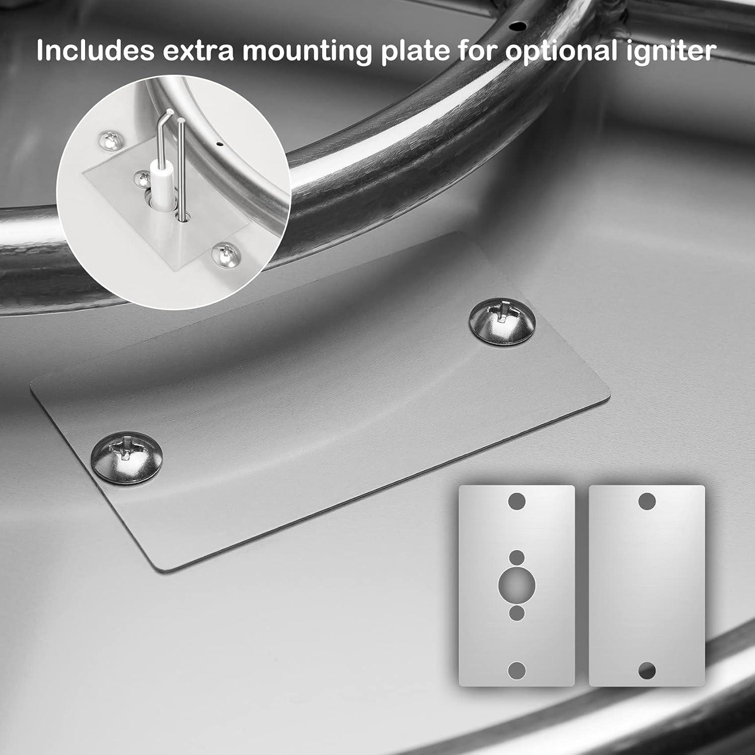 Stanbroil 25 Inch Drop-in Fire Pit Pan, Gas Fire Pit Burner Inserted for Propane & Natural Gas, BTU 147,000 Max(Round Drop-in Pan Burner)