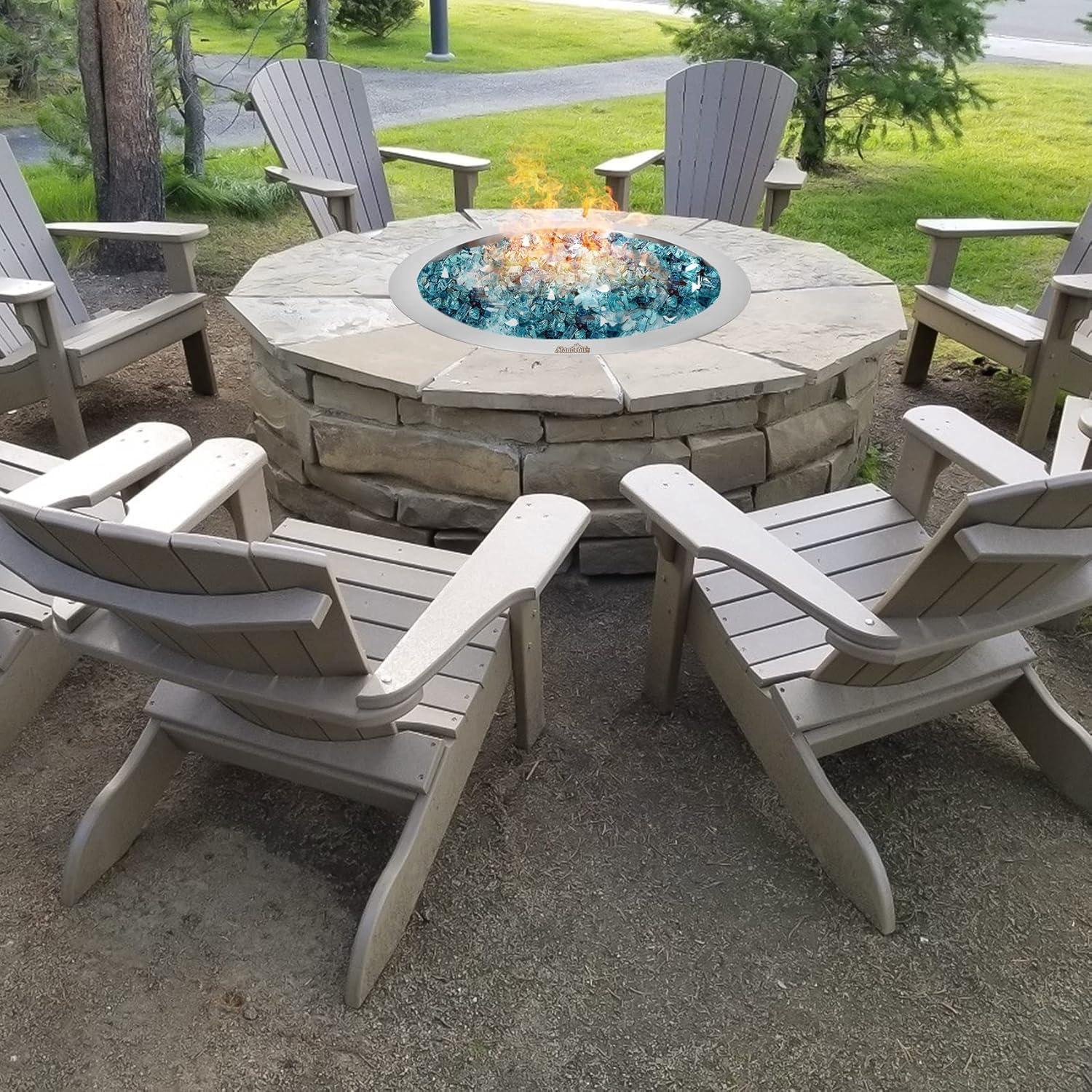 Stanbroil 25 Inch Drop-in Fire Pit Pan, Gas Fire Pit Burner Inserted for Propane & Natural Gas, BTU 147,000 Max(Round Drop-in Pan Burner)