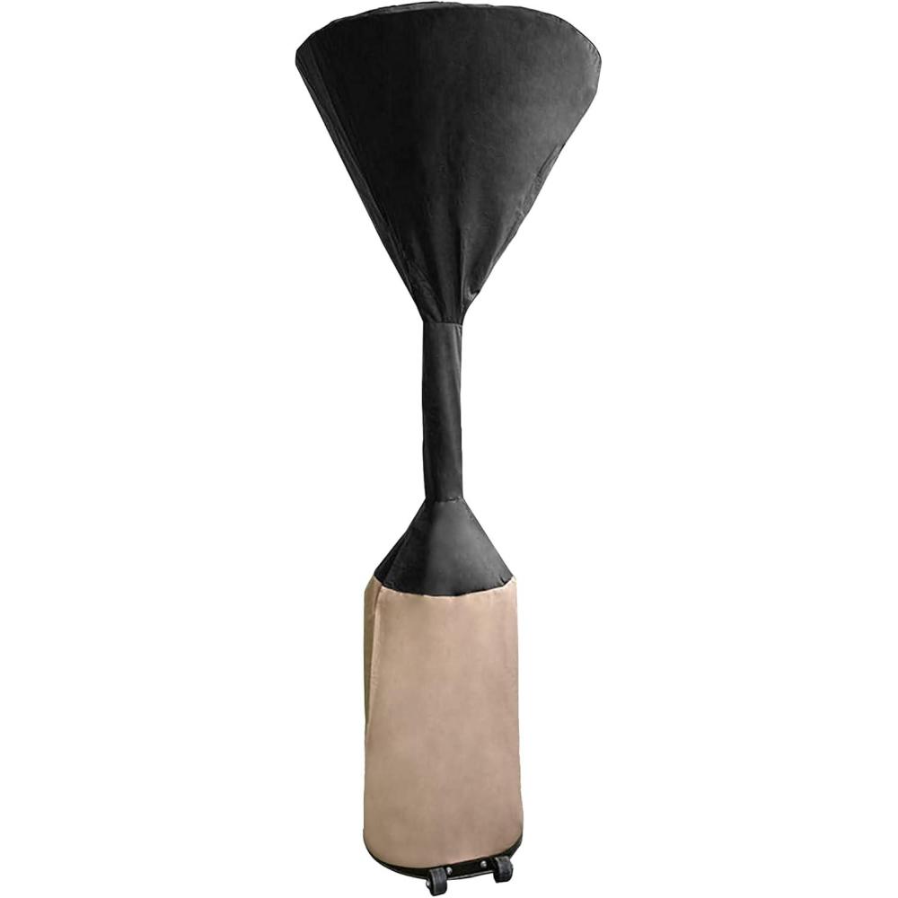 Stanbroil Standup Patio Heater Cover , 600D Heavy Duty Waterproof Heat Lamp Cover with Zipper- 34″ x 18.5″ x 87″, Black/Camel
