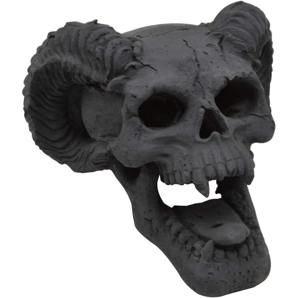 Stanbroil Fire Pit Demon Skull Gas Log for Ventless & Vent Free, Propane, Gel, Ethanol, Electric, Outdoor Fireplace and Fire Pit, Halloween Decor – Patent Pending(Black)