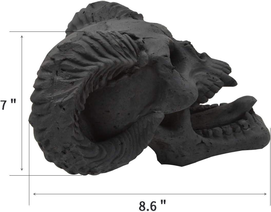 Stanbroil Fire Pit Demon Skull Gas Log for Ventless & Vent Free, Propane, Gel, Ethanol, Electric, Outdoor Fireplace and Fire Pit, Halloween Decor – Patent Pending(Black)