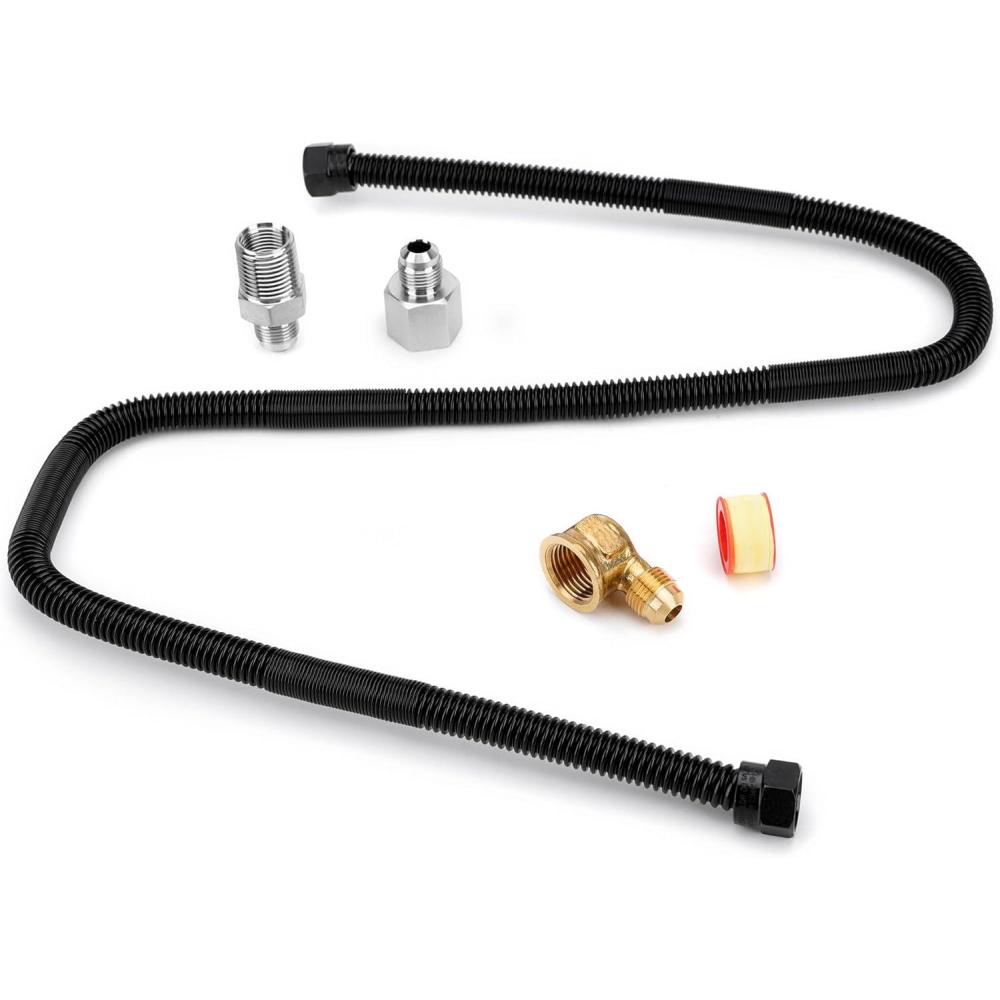 Stanbroil 3/8″ X 48″ Non-Whistle Flexible Flex Gas Line with Brass Ends for NG or LP Fire Pit and Fireplace(36 Inch)