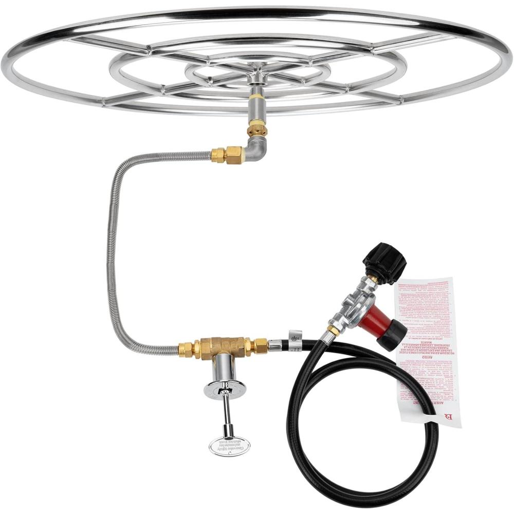 Stanbroil LP Propane Gas Fire Pit Stainless Steel Burner Ring Installation Kit, 30-inch