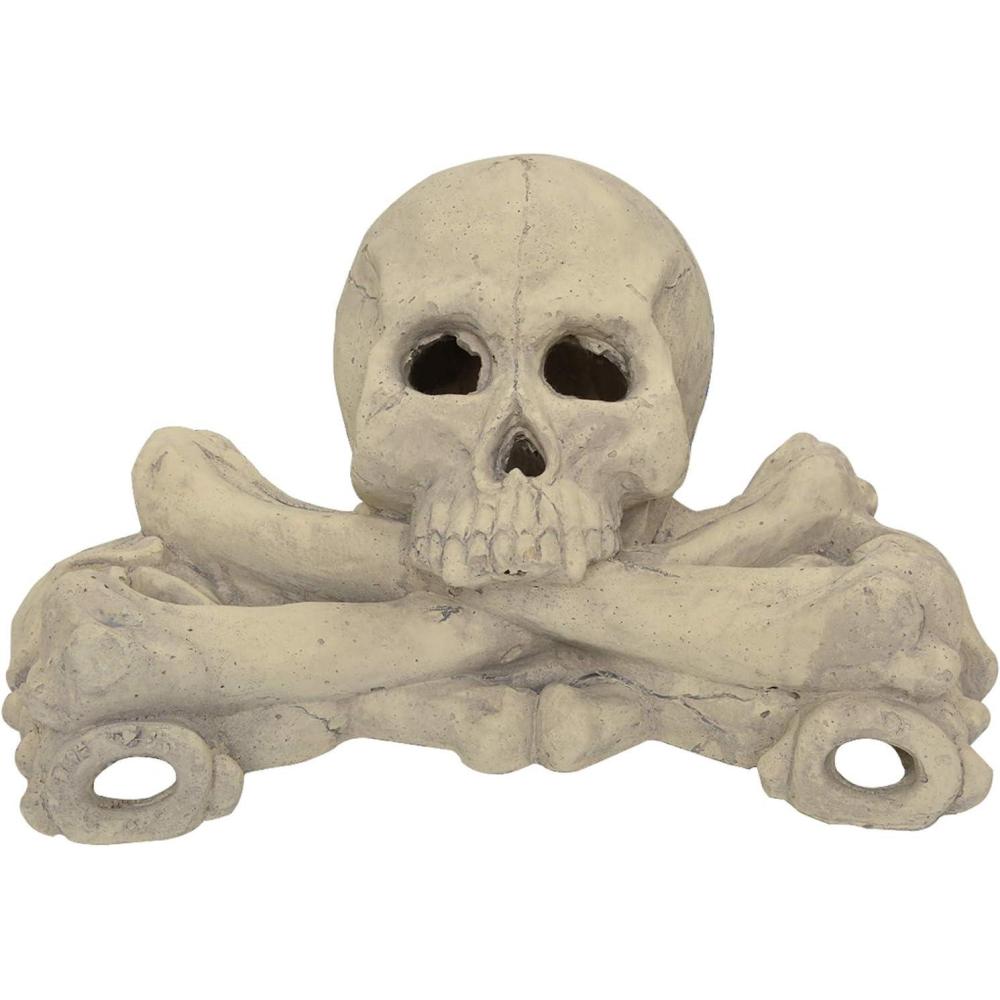 Stanbroil Imitated Human Skulls and Bones Gas Log Decoration, Halloween Decor for Indoor and Outdoor Fireplaces and Fire Pits, 1-Pack, White – Patent Pending(White)