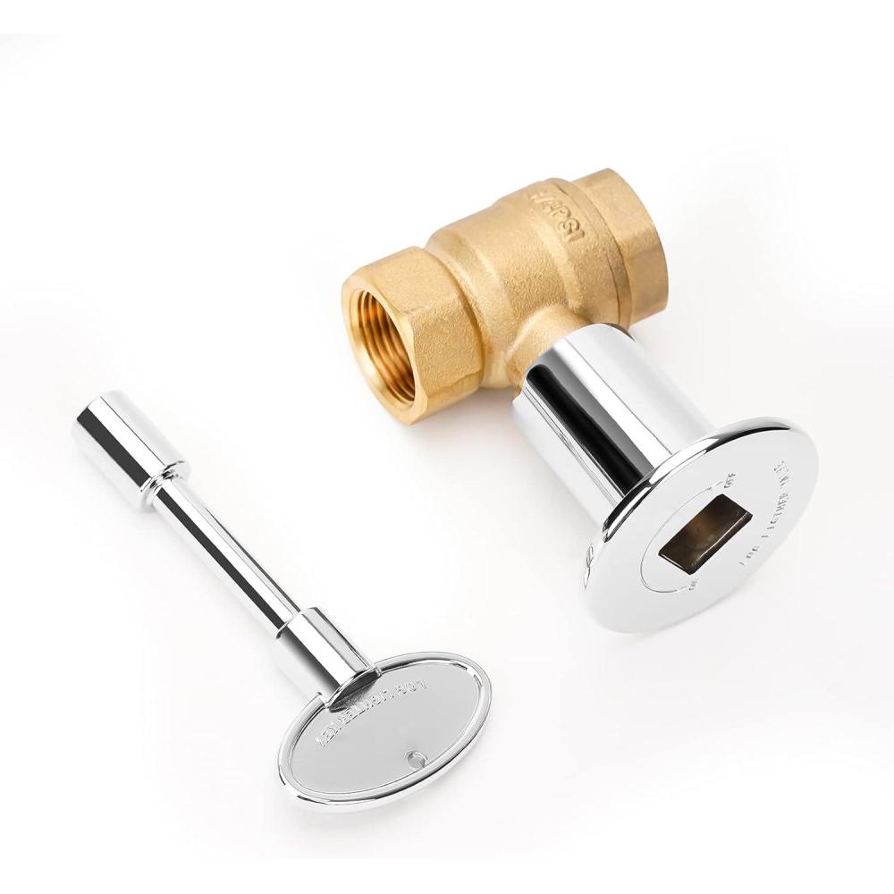 Stanbroil Straight Quarter-Turn Shut-Off Valve Kit for NG LP Gas Fire Pits with Polished Chrome Flange and Key- 3/4″ NPT(3/4 Inch)