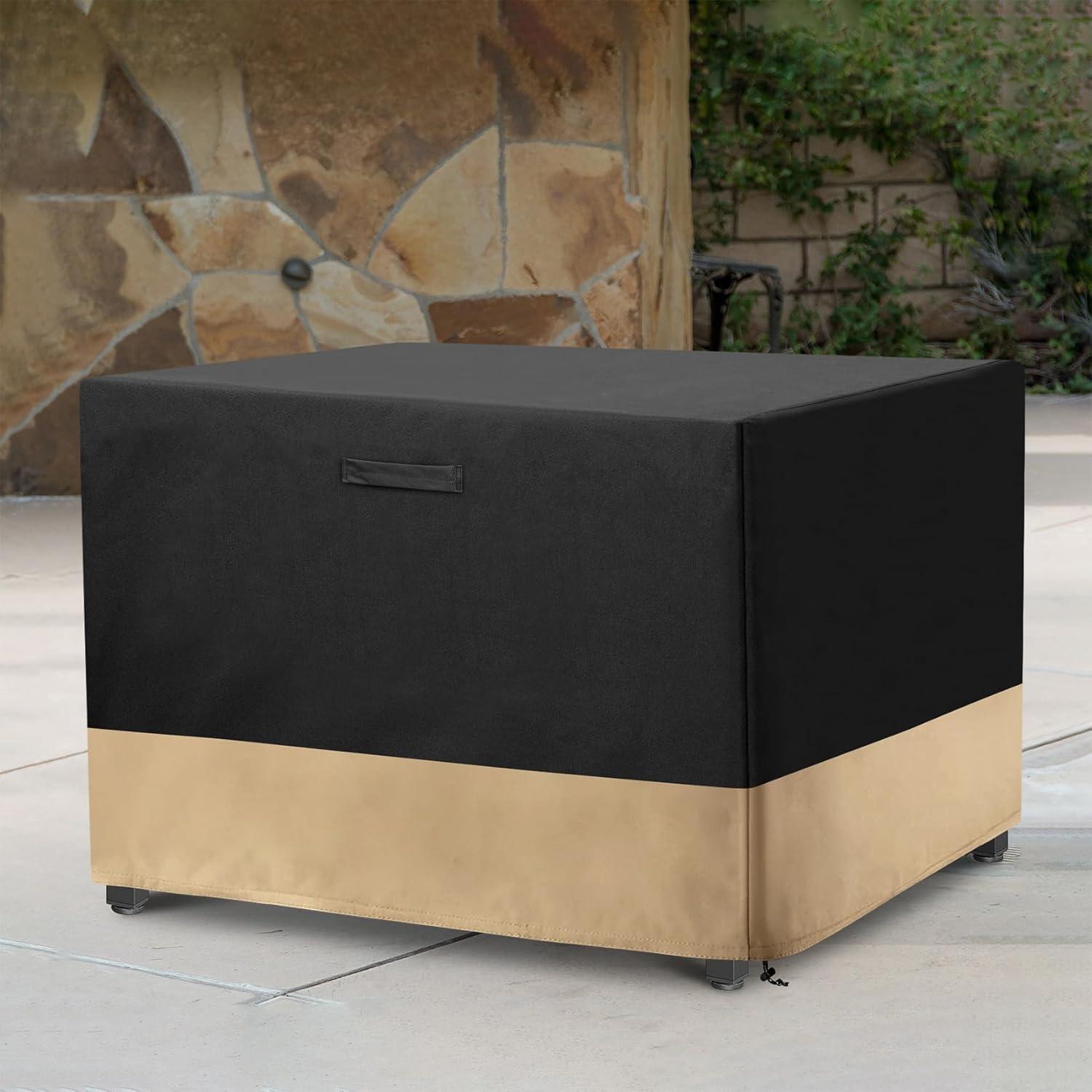 Stanbroil 40-Inch Patio Square Cover, 600D Waterproof Fire Pit Cover for Outdoor Fire Pit Table, Fire Bowl, Patio Furniture, Waterproof, Black(50Lx50Wx24H)