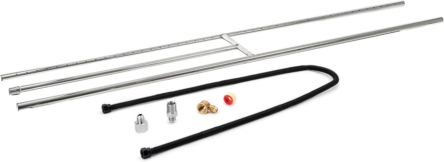 Stanbroil 3/8″ X 48″ Non-Whistle Flexible Flex Gas Line with Brass Ends for NG or LP Fire Pit and Fireplace(48 Inch)