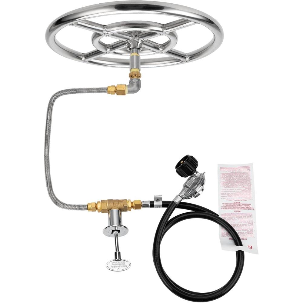 Stanbroil LP Propane Gas Fire Pit Stainless Steel Burner Ring Installation Kit, 12-inch