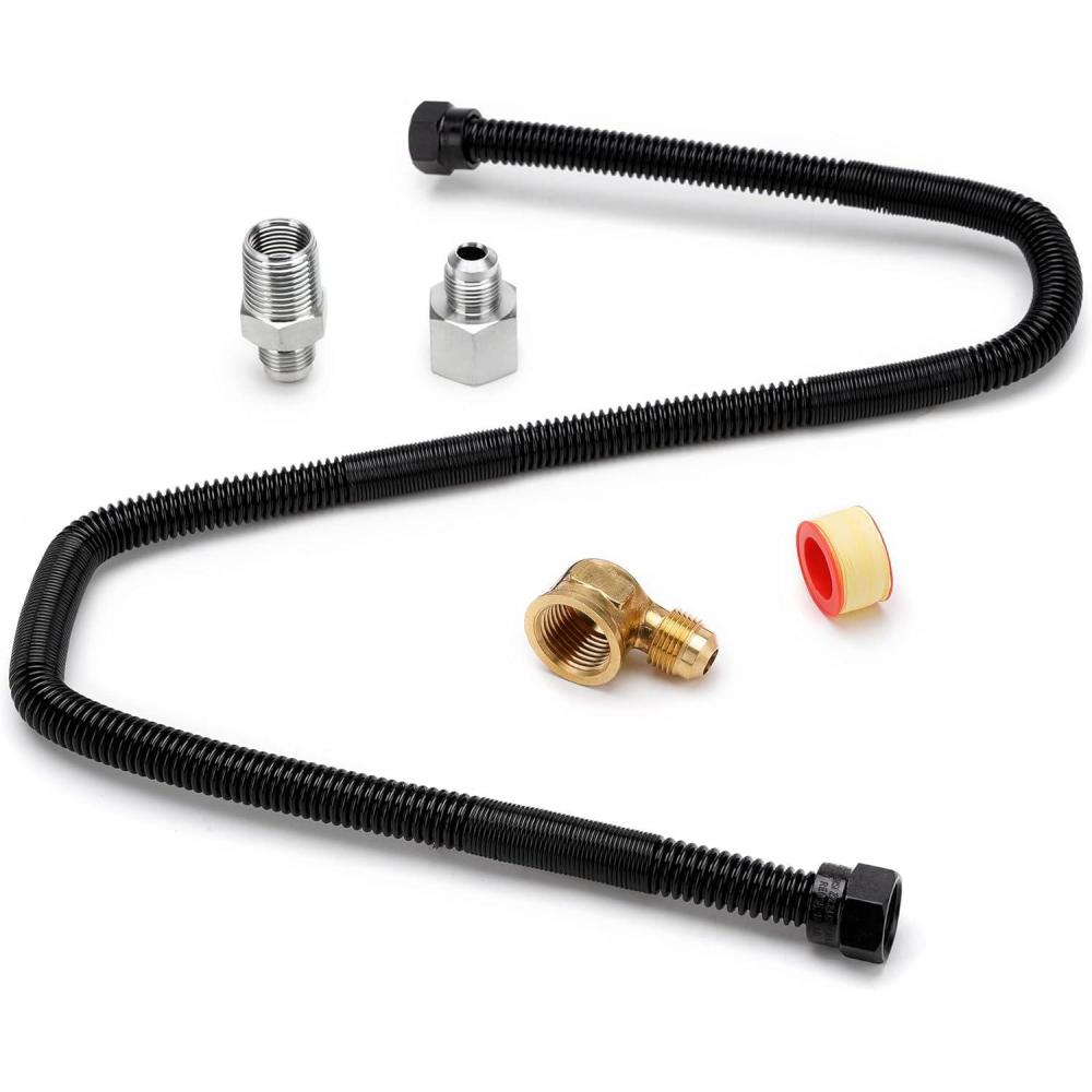 Stanbroil 3/8″ X 48″ Non-Whistle Flexible Flex Gas Line with Brass Ends for NG or LP Fire Pit and Fireplace(30 Inch)