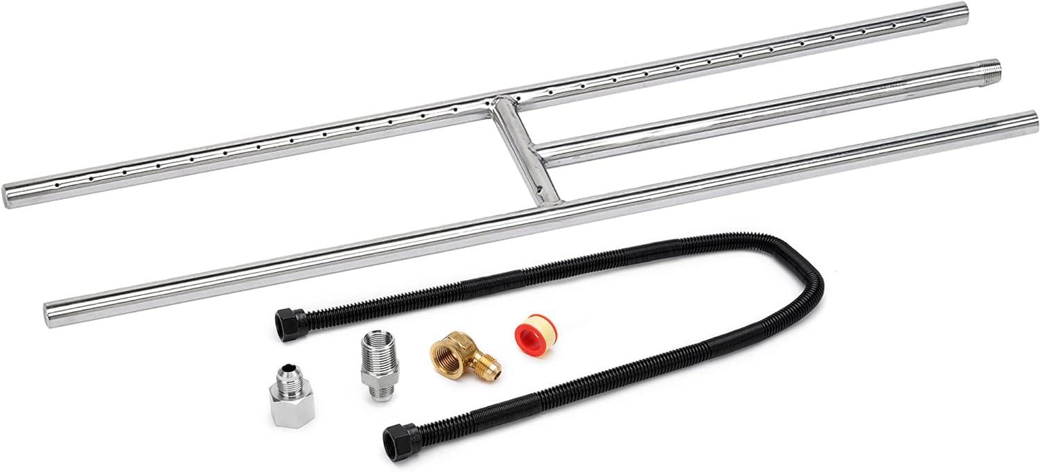 Stanbroil 3/8″ X 48″ Non-Whistle Flexible Flex Gas Line with Brass Ends for NG or LP Fire Pit and Fireplace(30 Inch)