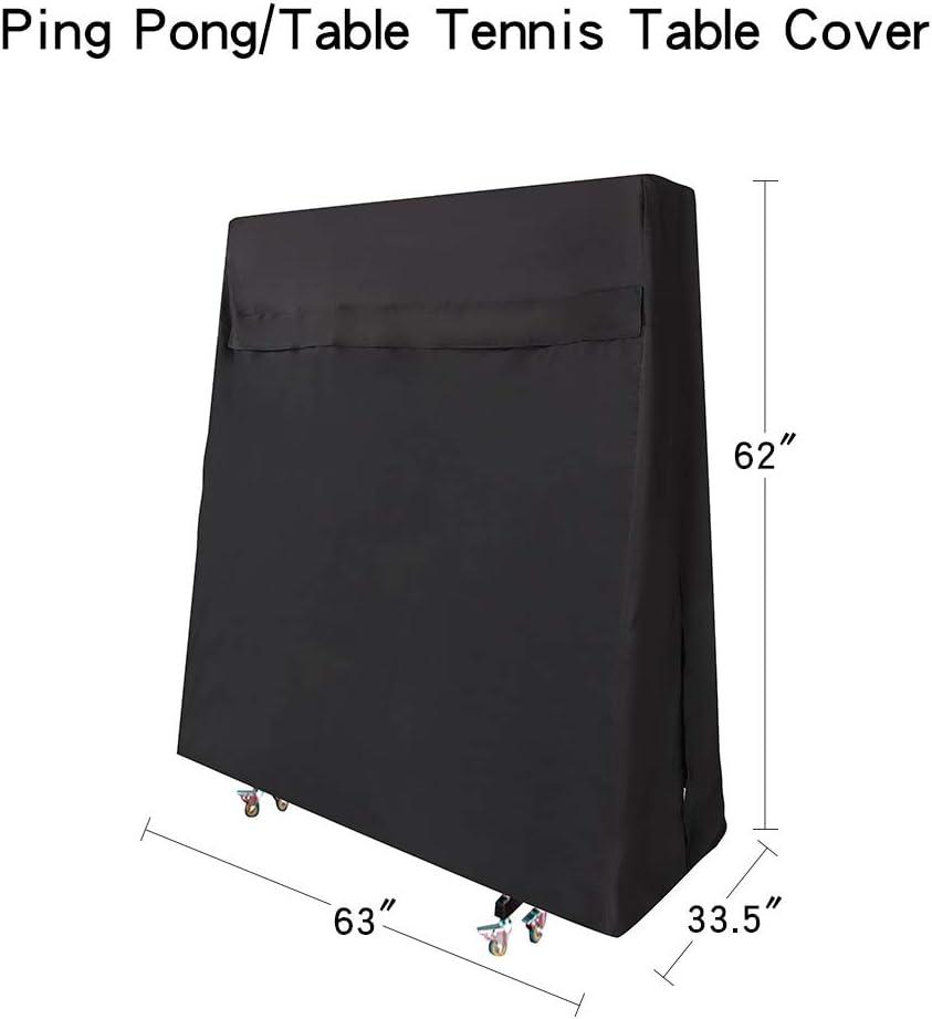 Stanbroil Table Tennis Cover, Ping Pong Table Cover for All Weather Protection Indoor/Outdoor Application – Black