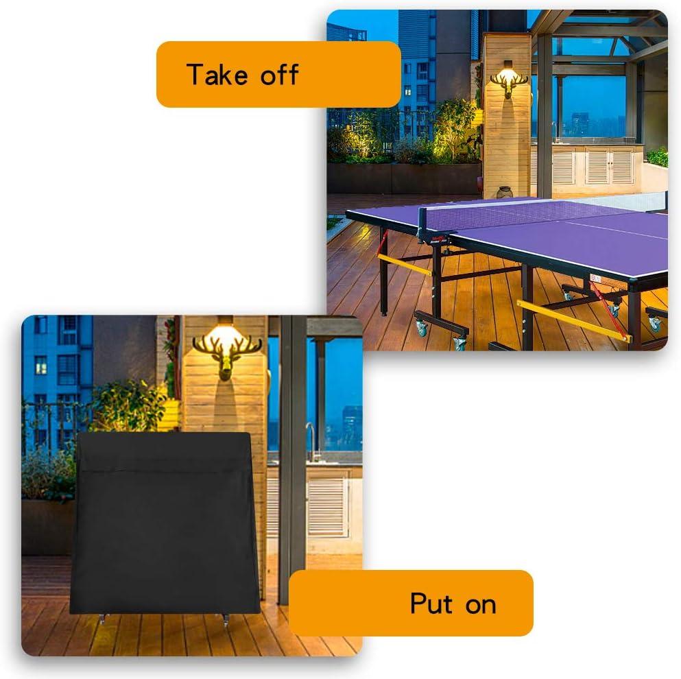 Stanbroil Table Tennis Cover, Ping Pong Table Cover for All Weather Protection Indoor/Outdoor Application – Black