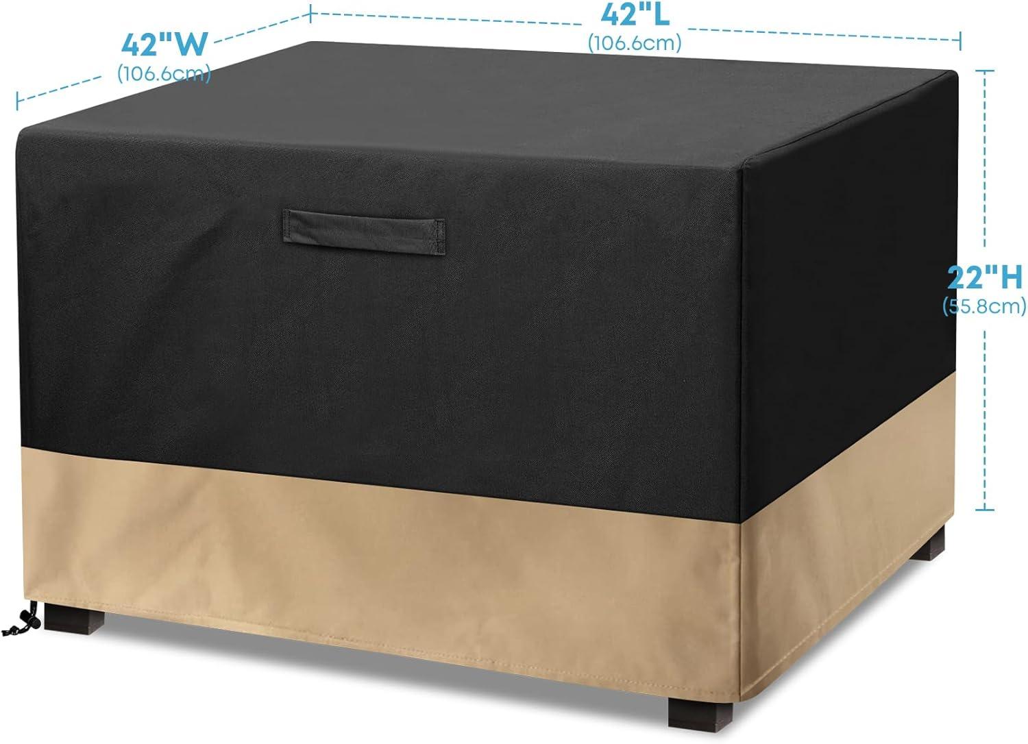Stanbroil 40-Inch Patio Square Cover, 600D Waterproof Fire Pit Cover for Outdoor Fire Pit Table, Fire Bowl, Patio Furniture, Waterproof, Black(42Lx42Wx22H)