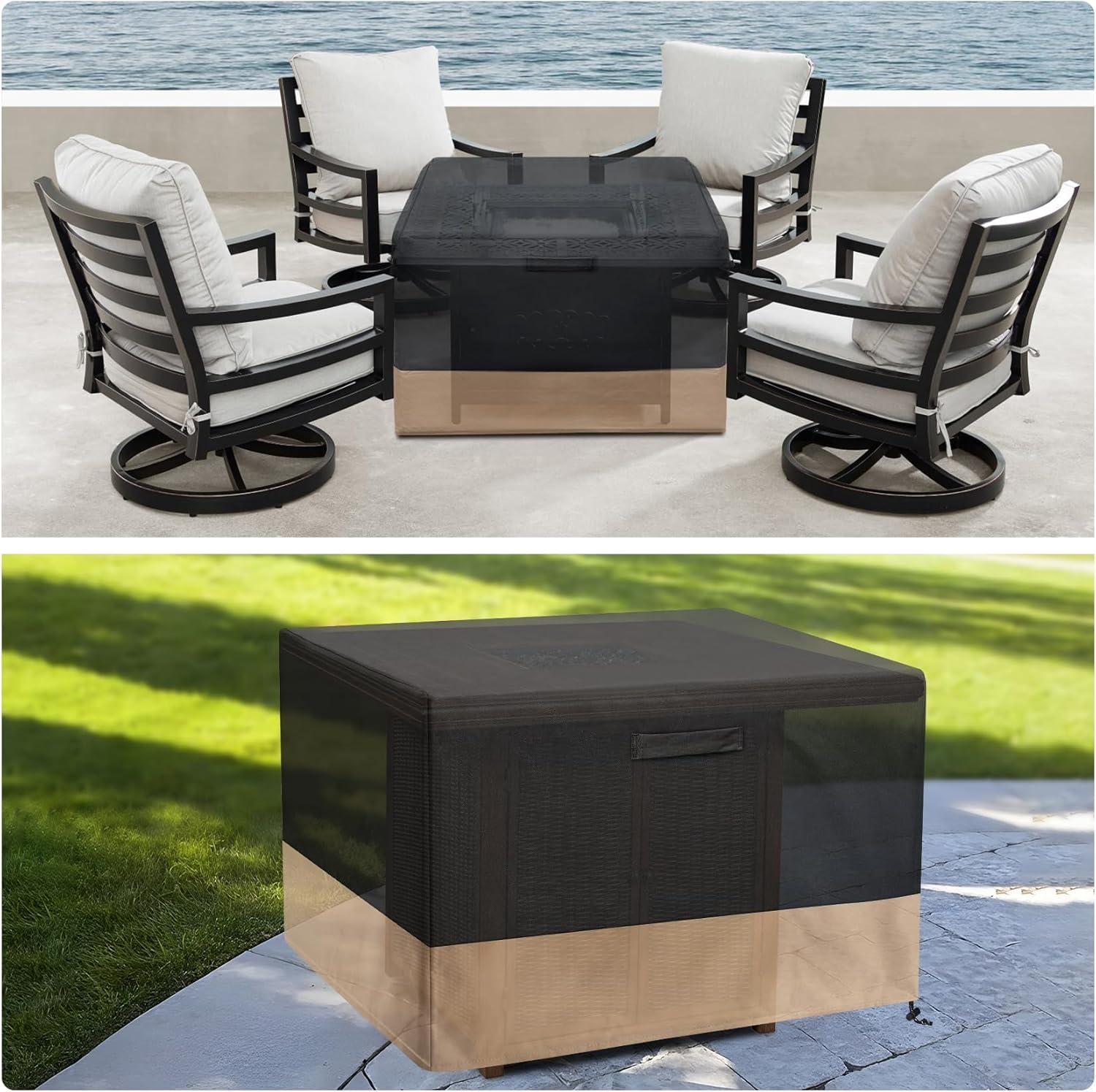 Stanbroil 40-Inch Patio Square Cover, 600D Waterproof Fire Pit Cover for Outdoor Fire Pit Table, Fire Bowl, Patio Furniture, Waterproof, Black(42Lx42Wx22H)