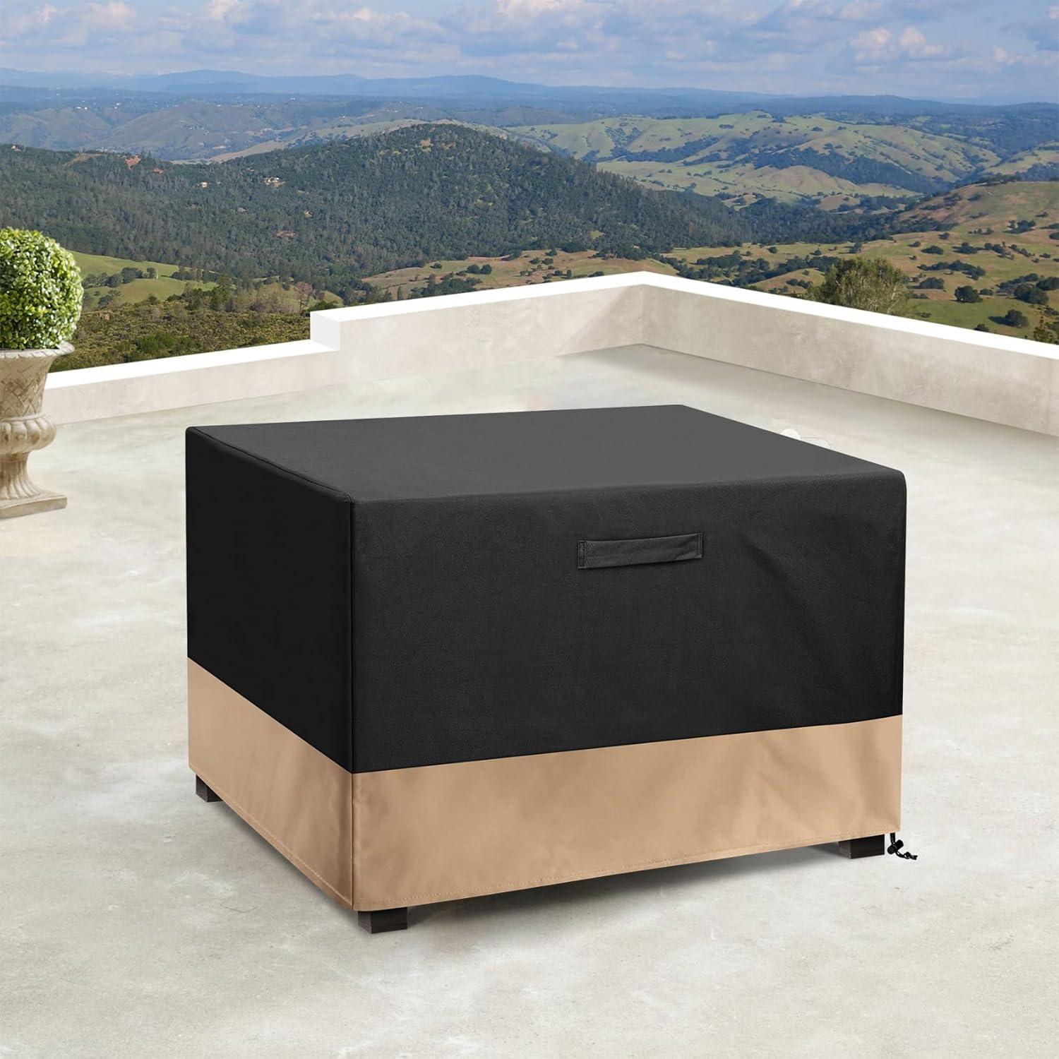 Stanbroil 40-Inch Patio Square Cover, 600D Waterproof Fire Pit Cover for Outdoor Fire Pit Table, Fire Bowl, Patio Furniture, Waterproof, Black(42Lx42Wx22H)