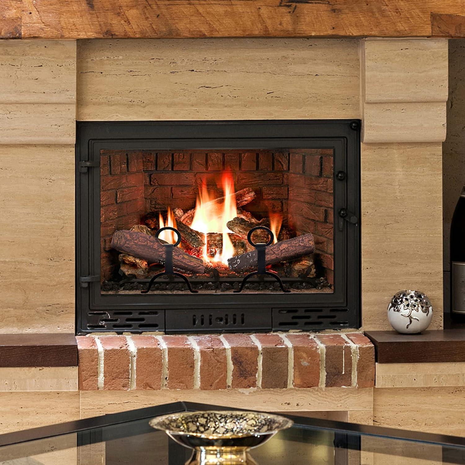 Stanbroil Fireplace 4 Piece Set of Ceramic Wood Logs for All Types of Ventless, Gel, Ethanol, Electric,Gas Inserts, Propane, Indoor or Outdoor Fireplaces & Fire Pits