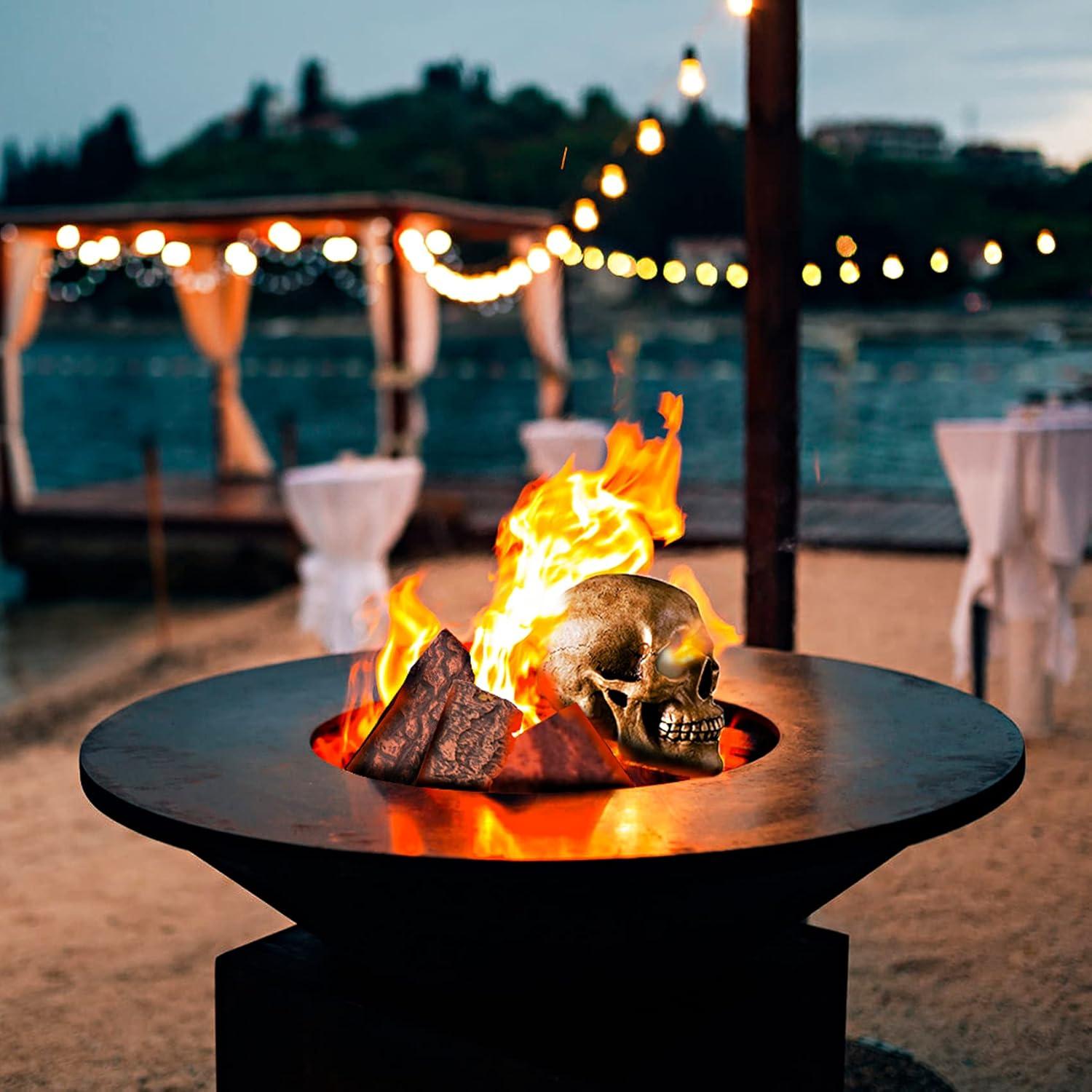 Stanbroil Fireplace 4 Piece Set of Ceramic Wood Logs for All Types of Ventless, Gel, Ethanol, Electric,Gas Inserts, Propane, Indoor or Outdoor Fireplaces & Fire Pits