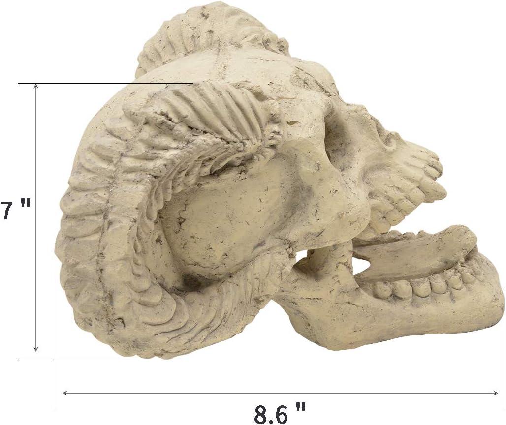 Stanbroil Fire Pit Demon Skull Gas Log for Ventless & Vent Free, Propane, Gel, Ethanol, Electric, Outdoor Fireplace and Fire Pit, Halloween Decor – Patent Pending(White)