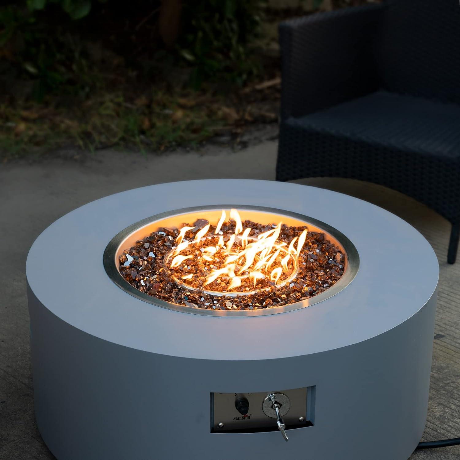 Stanbroil 24 Inch Round Fire Pit Burner Ring for Natural Gas & Propane Fire Pit Fireplace – 304 Stainless Steel Fire Pit Burner for Indoor & Outdoor, BTU 296,000 Max(Round 12 inch)