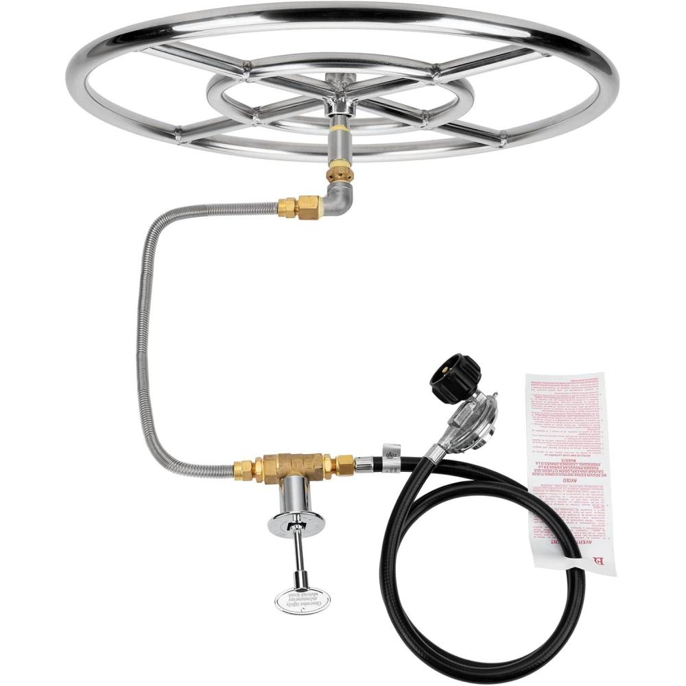 Stanbroil LP Propane Gas Fire Pit Stainless Steel Burner Ring Installation Kit, 18-inch