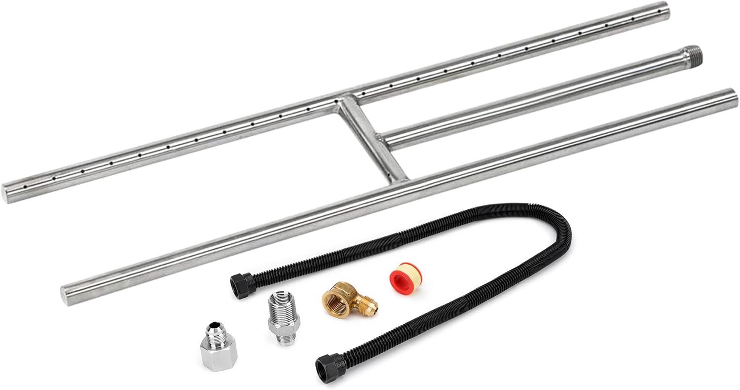 Stanbroil 3/8″ X 48″ Non-Whistle Flexible Flex Gas Line with Brass Ends for NG or LP Fire Pit and Fireplace(24 Inch)