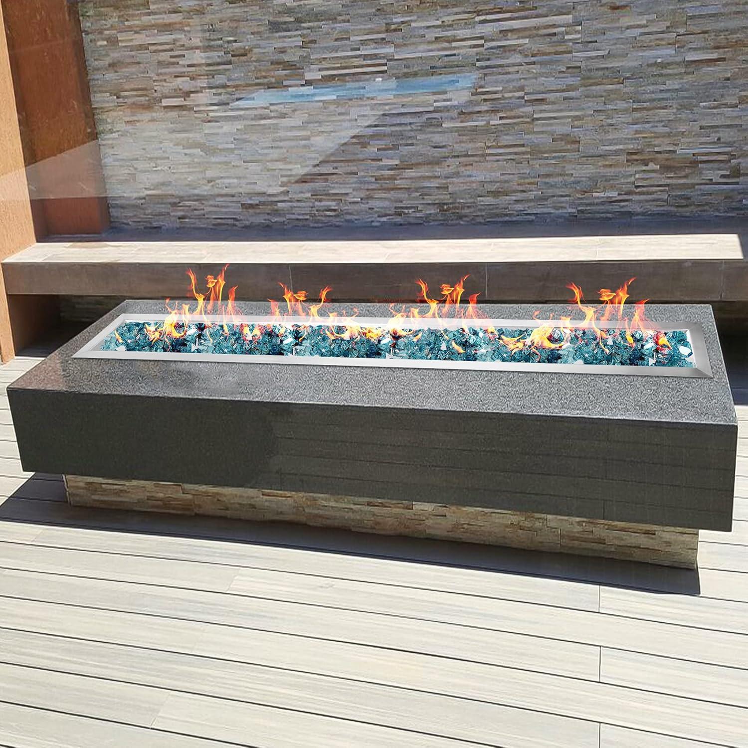 Stanbroil 36 by 6-Inch Drop-in Linear Fire Pit Burner, 304 Stainless Steel Natural & Propane Gas Firepit Insert for Fire Pit Table Indoor Outdoor, 65,000 BTU Max(72 by 6-Inch)