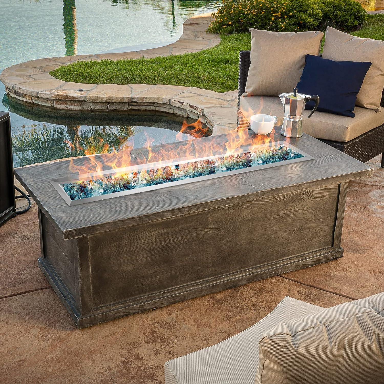 Stanbroil 36 by 6-Inch Drop-in Linear Fire Pit Burner, 304 Stainless Steel Natural & Propane Gas Firepit Insert for Fire Pit Table Indoor Outdoor, 65,000 BTU Max(72 by 6-Inch)