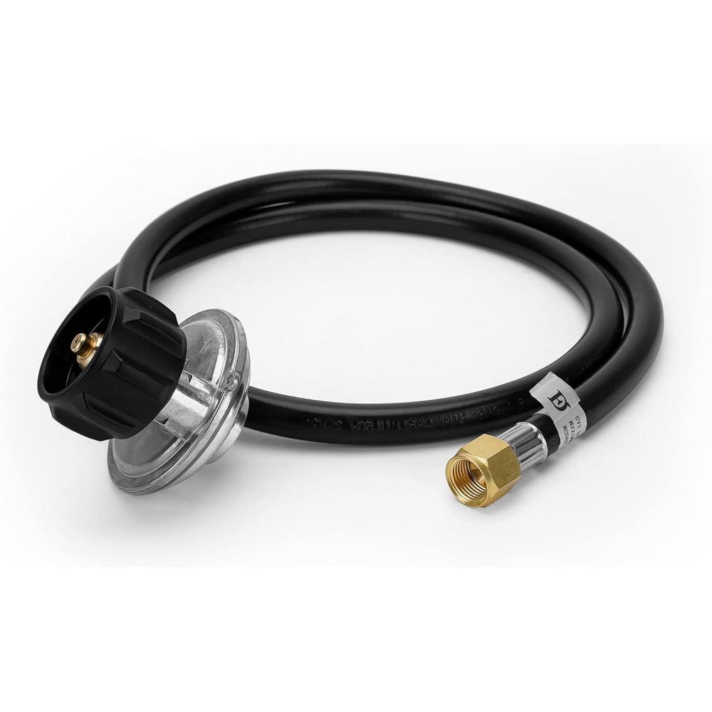 Stanbroil 4FT QCC1 Vertical Low Pressure Propane Hose and Regulator for LP Gas Grill, Heater and Fire Pit, 3/8″ Female Flare x ACME Nut