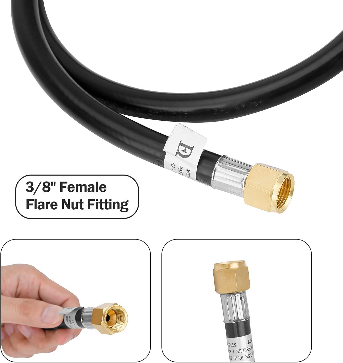 Stanbroil 4FT QCC1 Vertical Low Pressure Propane Hose and Regulator for LP Gas Grill, Heater and Fire Pit, 3/8″ Female Flare x ACME Nut