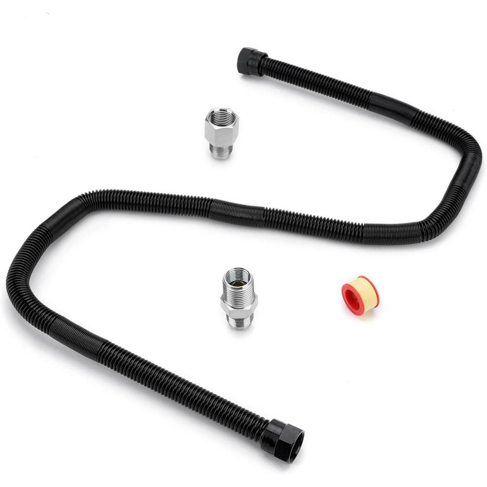 Stanbroil 1/2″ OD x 3/8″ ID 36″ Non-Whistle Flexible Flex Gas Line Connector Kit for NG or LP Fire Pit and Fireplace