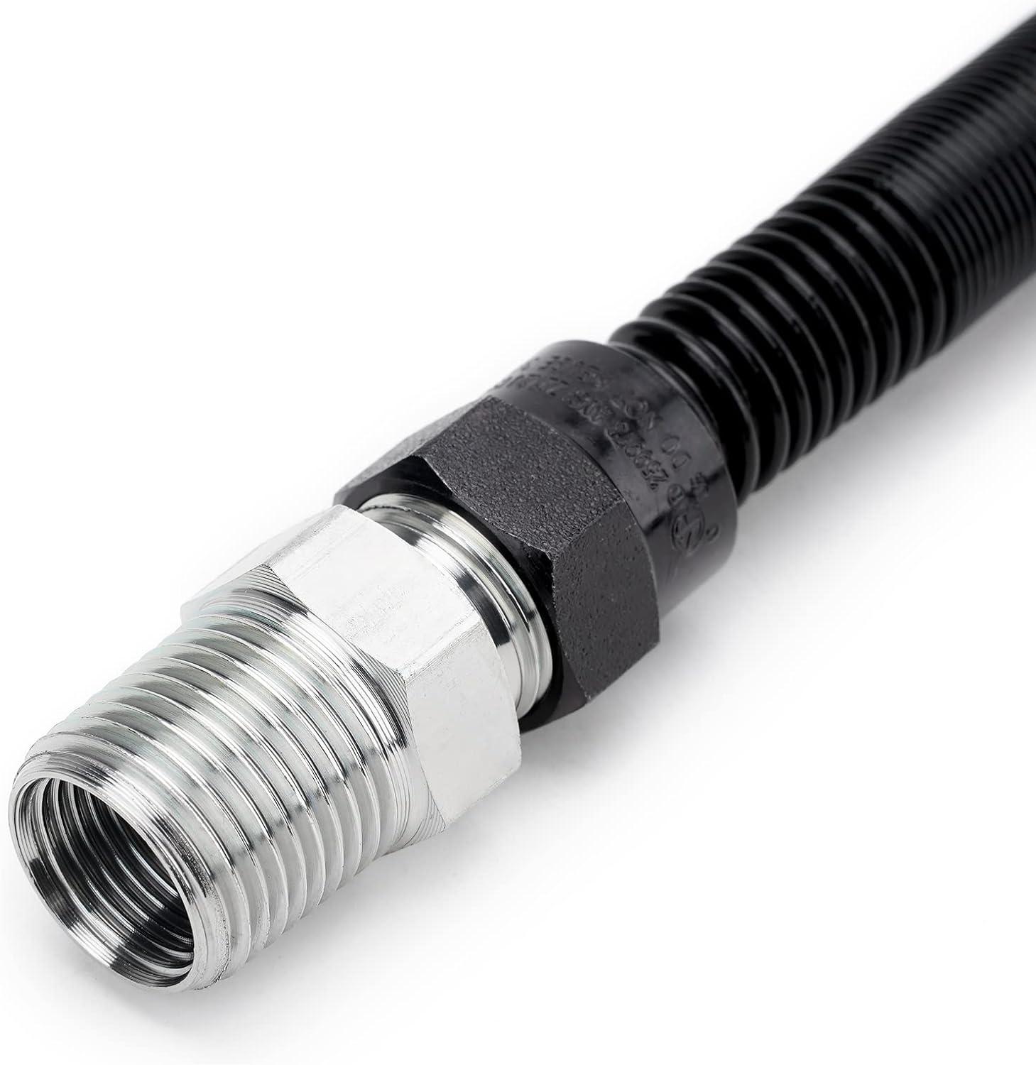 Stanbroil 1/2″ OD x 3/8″ ID 36″ Non-Whistle Flexible Flex Gas Line Connector Kit for NG or LP Fire Pit and Fireplace