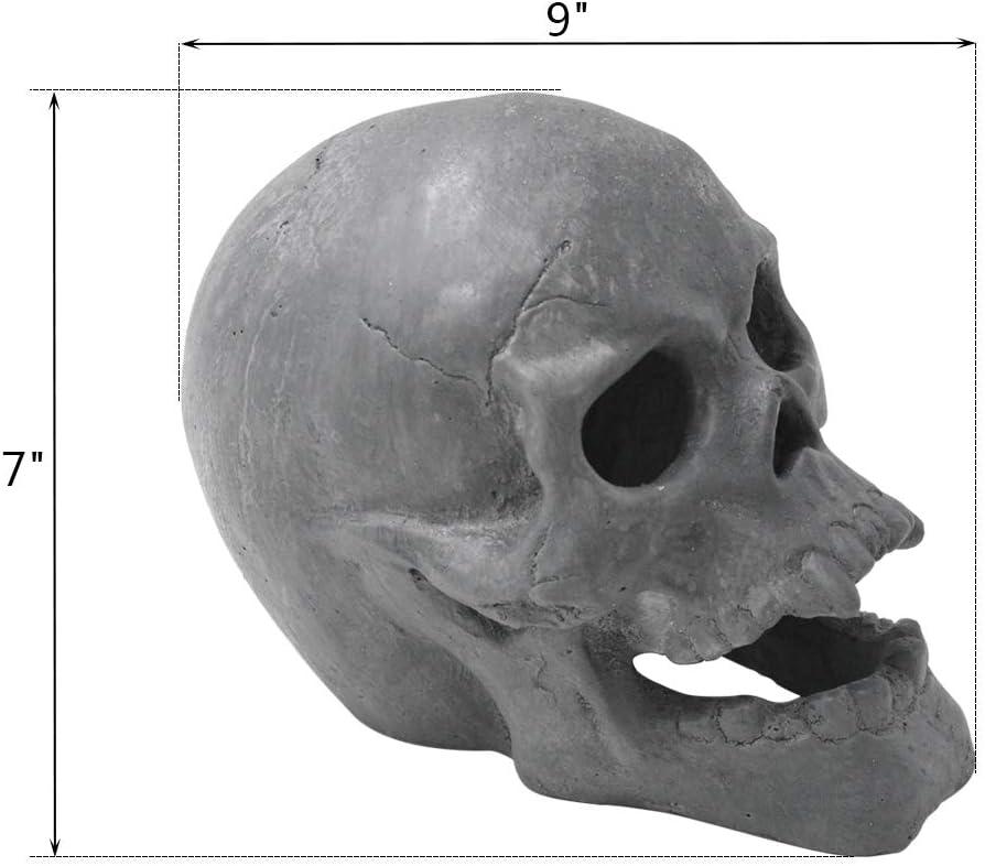 Stanbroil Fire Pits 9″ Imitated Human Skull Decoration for Indoors Outdoors Campfire, Fireplace, Halloween Party Decor, 1 Pack – Patent Pending(Black)